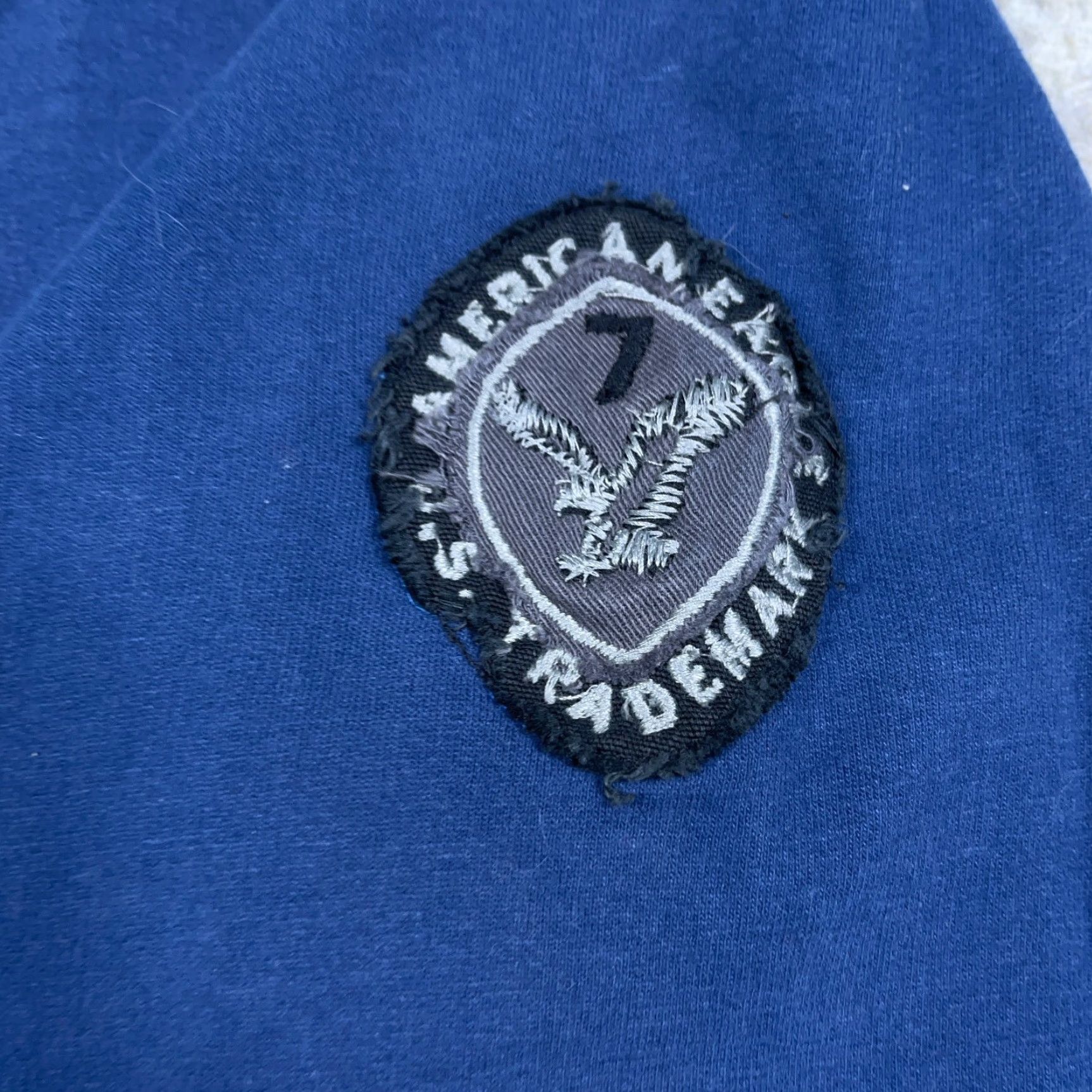 American Eagle Outfitters VINTAGE American Eagle Outfitters Sweatshirt Men XL Blue Pullover 1/4 Zip Hooded Mock Neck Fleece Logo Embroidered Pocket Sweatshirt Size US XL / EU 56 / 4 - 4 Thumbnail