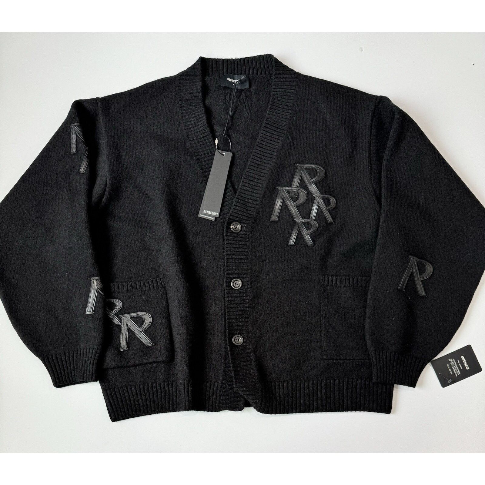 Represent Clo. Represent Applique Knit Cardigan XL in Black Size US XL / EU 56 / 4 - 1 Thumbnail