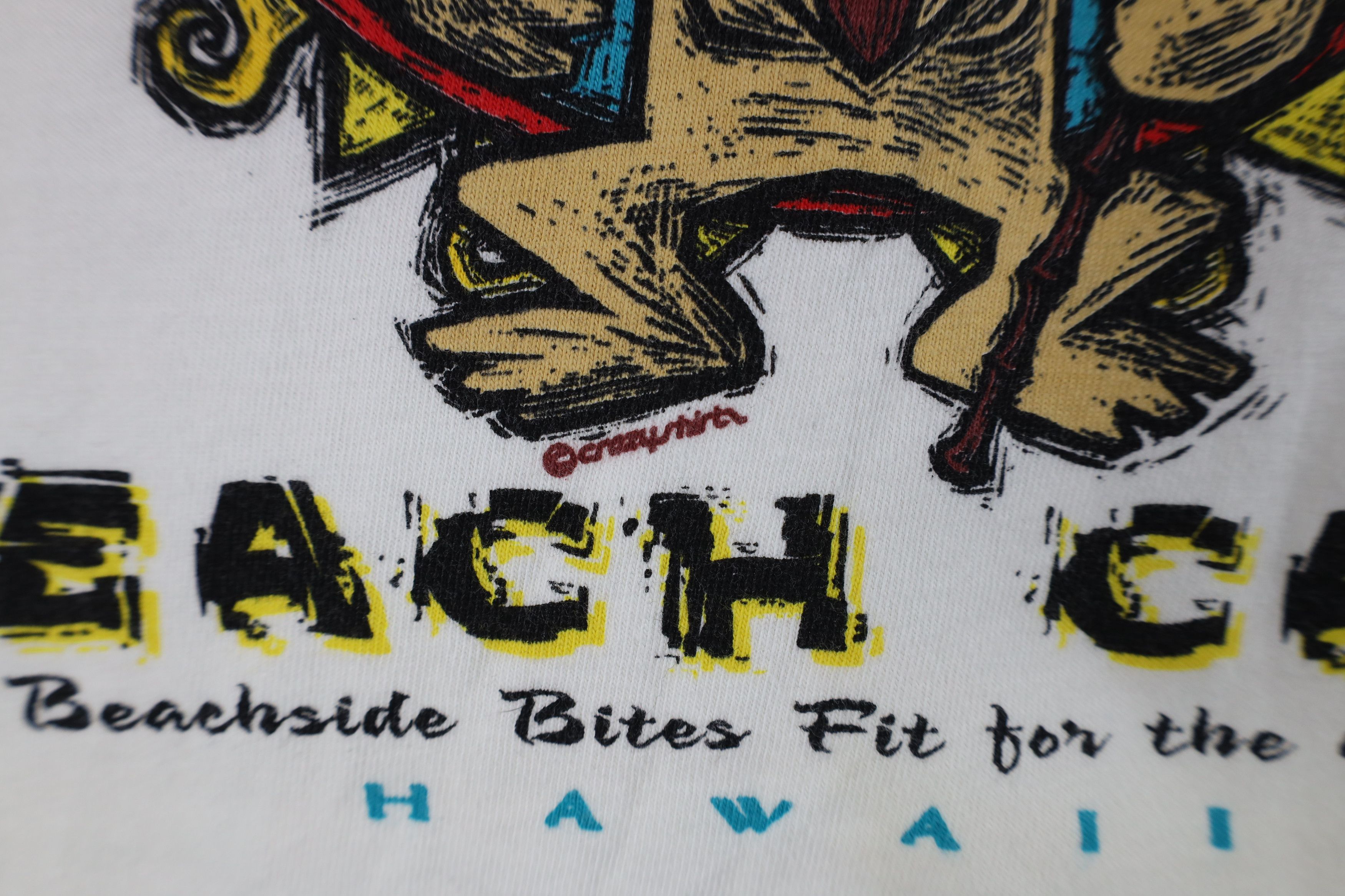Vintage Vintage 90s Streetwear Beach Cafe Hawaii Surfing T-Shirt USA Size US XL / EU 56 / 4 - 10 Thumbnail