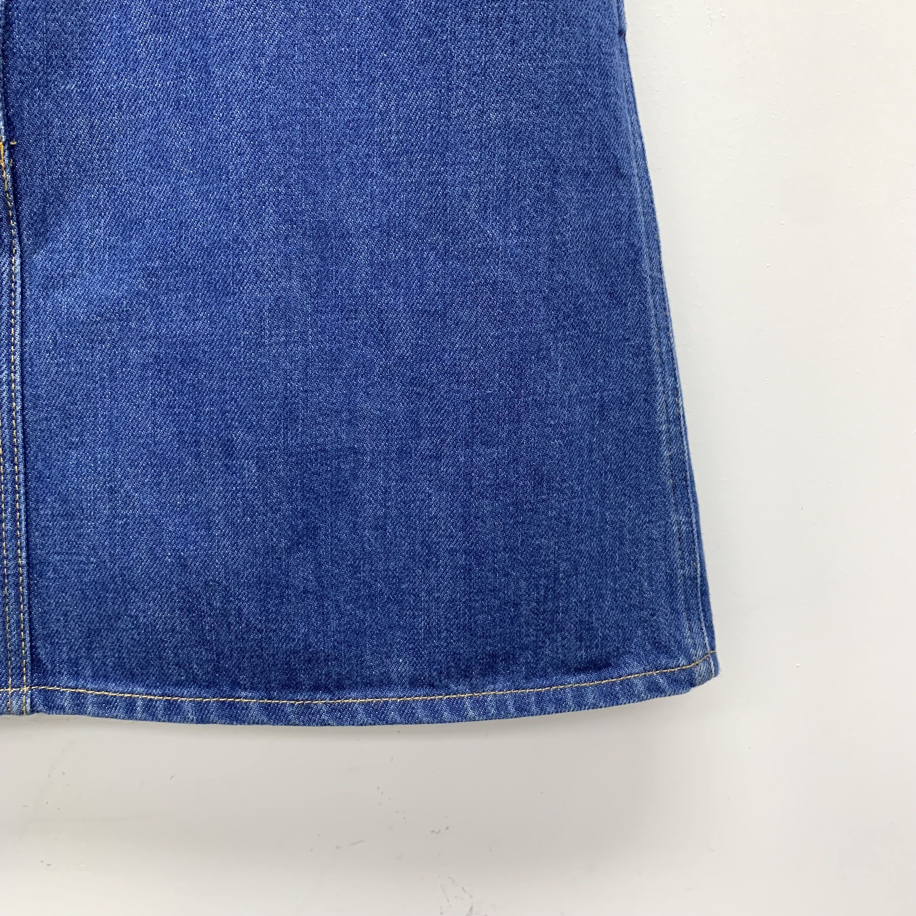 Gucci Gucci Blue Cotton Denim Skirt with Web Stripe Belt (Size XS) Size 25" / US 0 / IT 36 - 6 Thumbnail