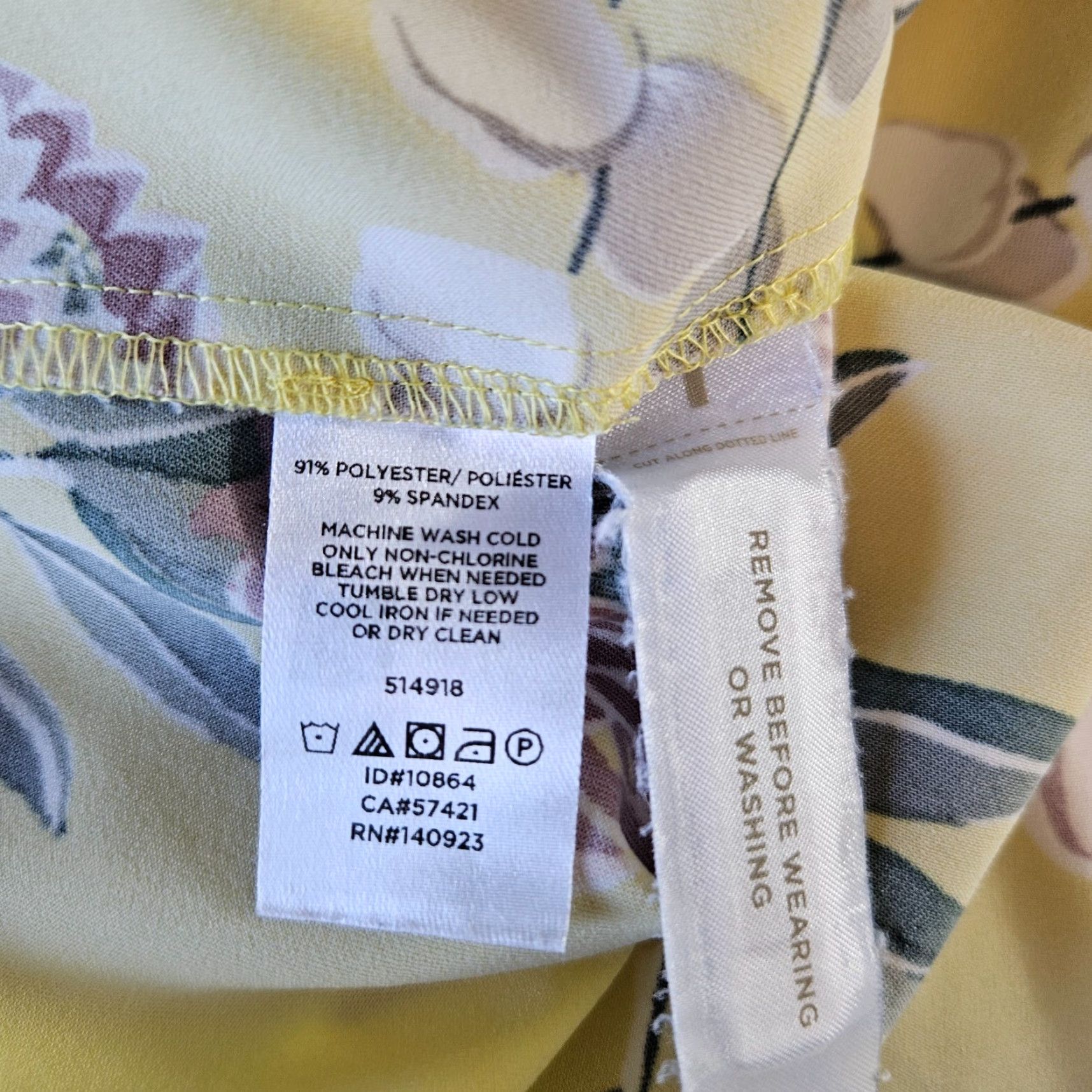 Loft Ann Taylor LOFT Womens Dress 8P Yellow Green Floral Long Sleeve Shift Womens Size M / US 6-8 / IT 42-44 - 4 Thumbnail
