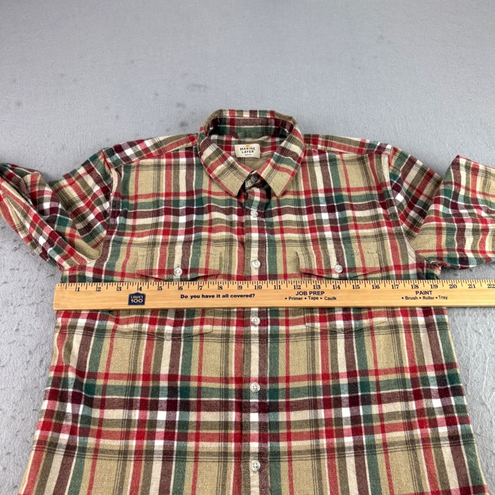 Marine Layer Marine Layer Shirt Mens M Brown Plaid Flannel Button-Up Lightweight Casual Regular Collar Spread Long Sleeve Button-Up Size US M / EU 48-50 / 2 - 5 Thumbnail