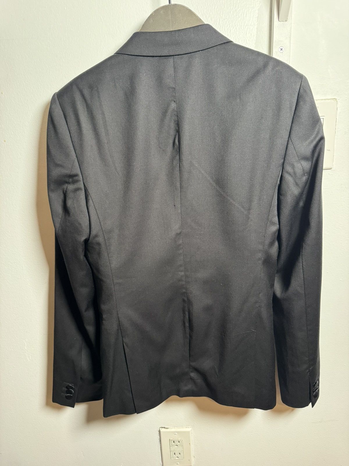The Kooples Black Wool Peak Lapel Fitted Tuxedo Suit Size 36R - 6 Thumbnail