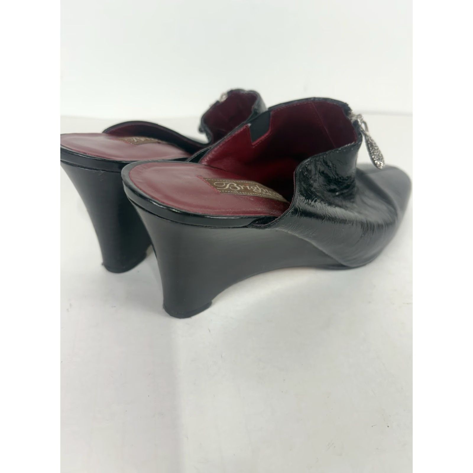 Brighton VINTAGE Brighton Women's Wedge Mule 3in Patent Leather Black Size 10M Casual Workwear Size US 10 / IT 40 - 5 Thumbnail