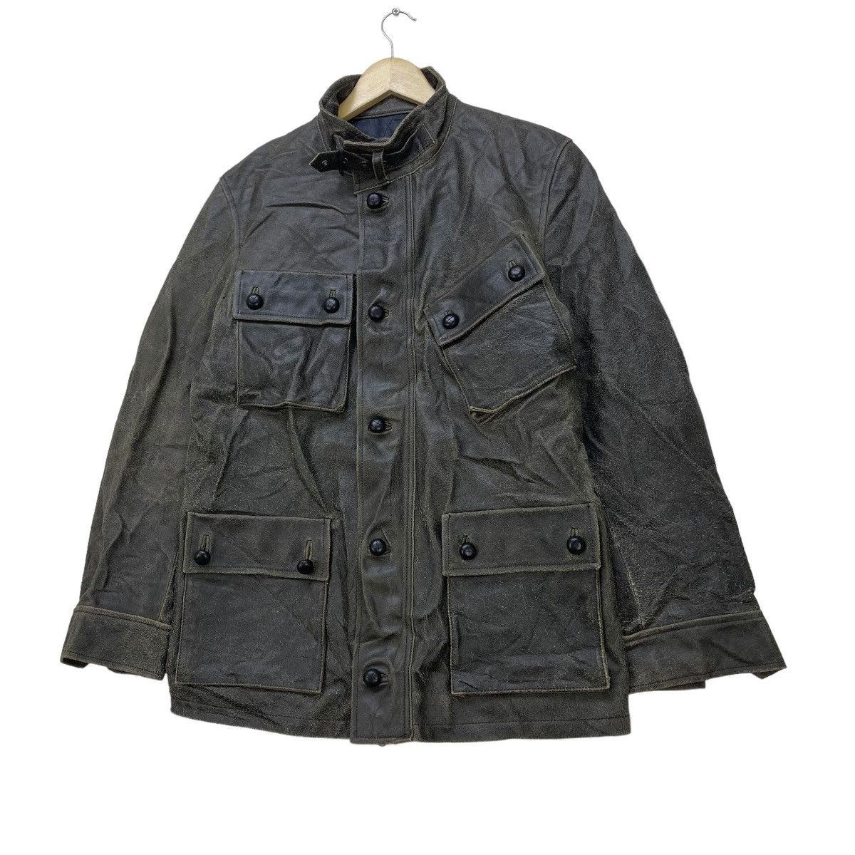 PPFM 💥Vintage PPFM 90s Cow Hide Slank Pocket Leather Jacket Size US M / EU 48-50 / 2 - 1 Thumbnail