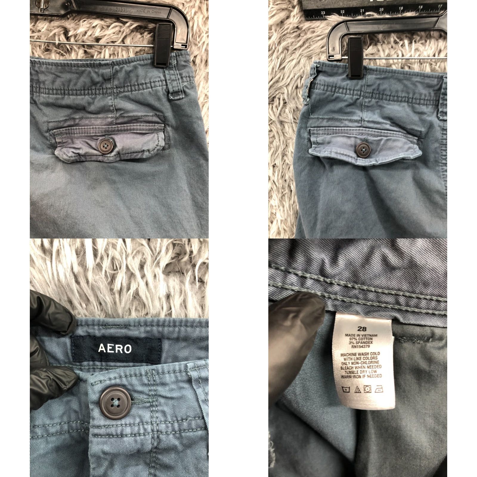 Vintage Aéropostale Cargo Shorts Mens Size 28 Mid Rise Medium Wash Blue Cargo Short Mens 28 Blue Size US 28 / EU 44 - 8 Thumbnail