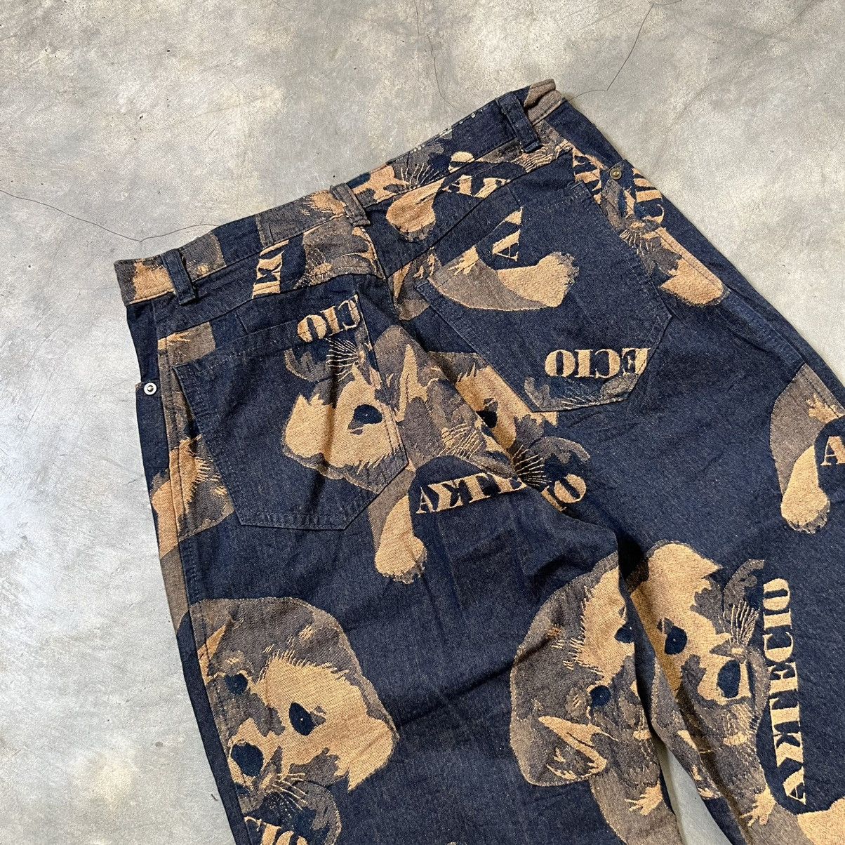 Japanese Brand Vintage Japanese Aetecio JPG Style Dog Printed Denim Pants Size US 27 - 4 Thumbnail