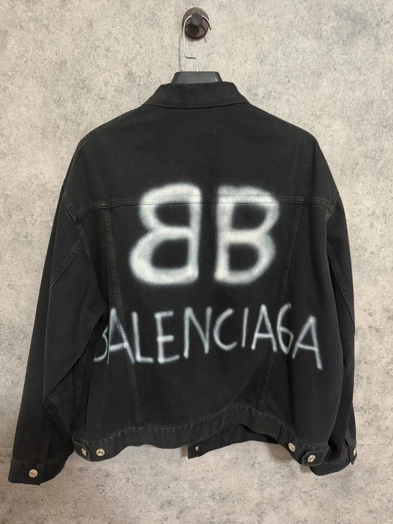 Balenciaga Solid Color Graffiti Single-Breasted Notch Lape