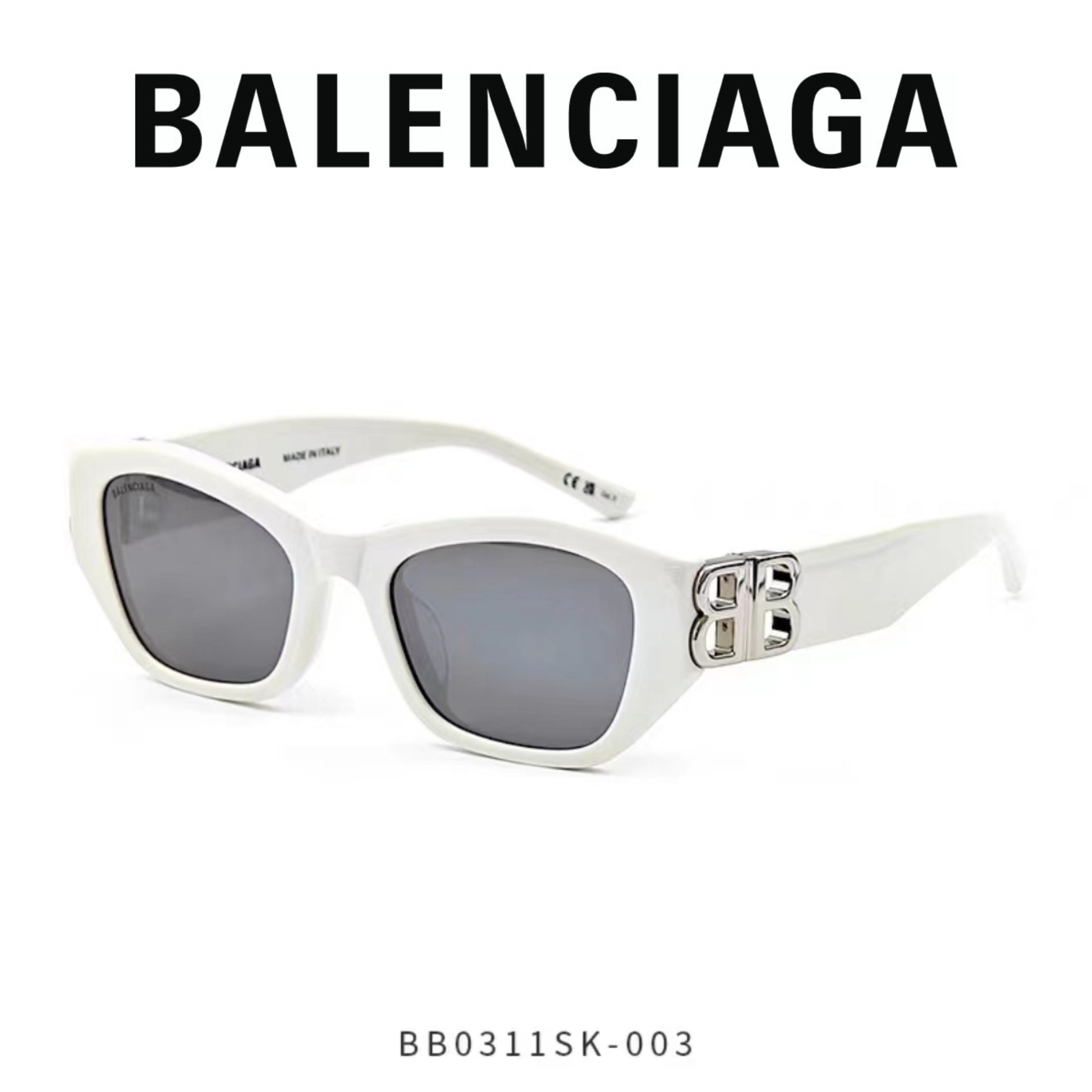 image of Balenciaga Dynasty Sunglasses in White, Women's