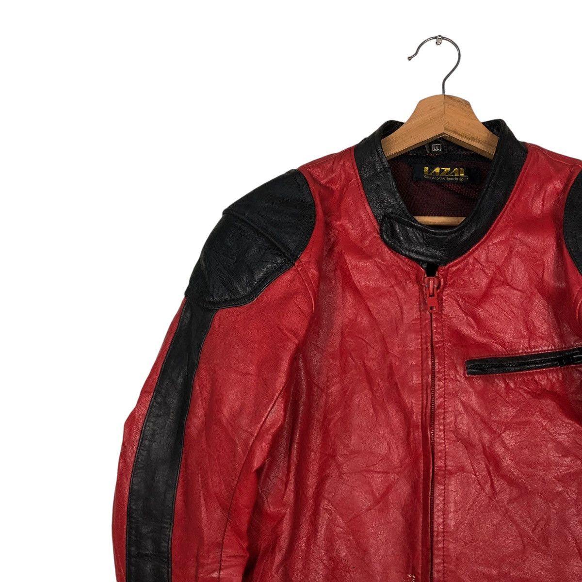 Kadoya 🔥VINTAGE CROPPED BIKER LEATHER JACKET LAZAL MOTORCROSS Size US L / EU 52-54 / 3 - 9 Thumbnail