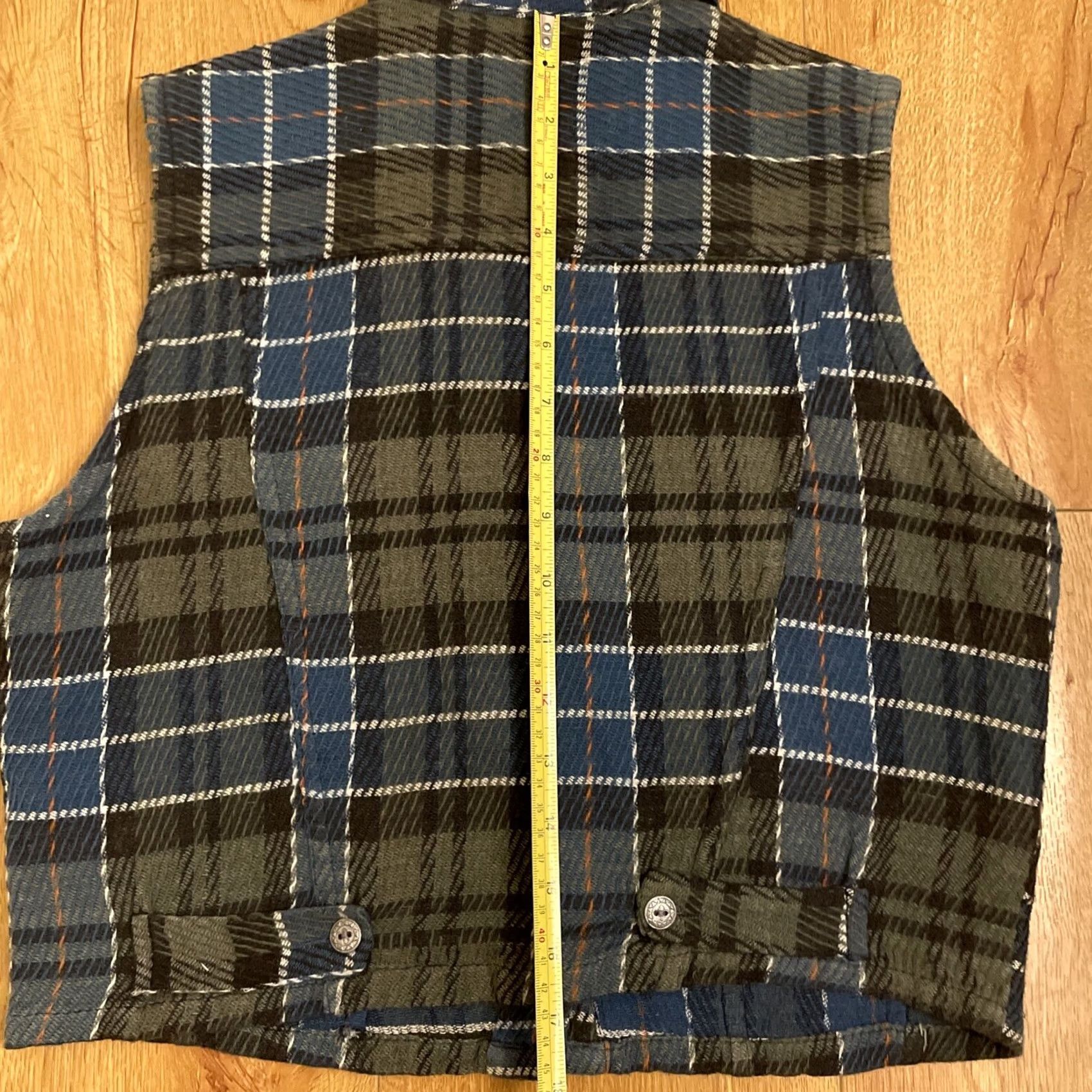 Vintage VINTAGE Tangibles 90s Plaid Vest M Grunge Pockets Blue Green Shirt Size M / US 6-8 / IT 42-44 - 8 Thumbnail