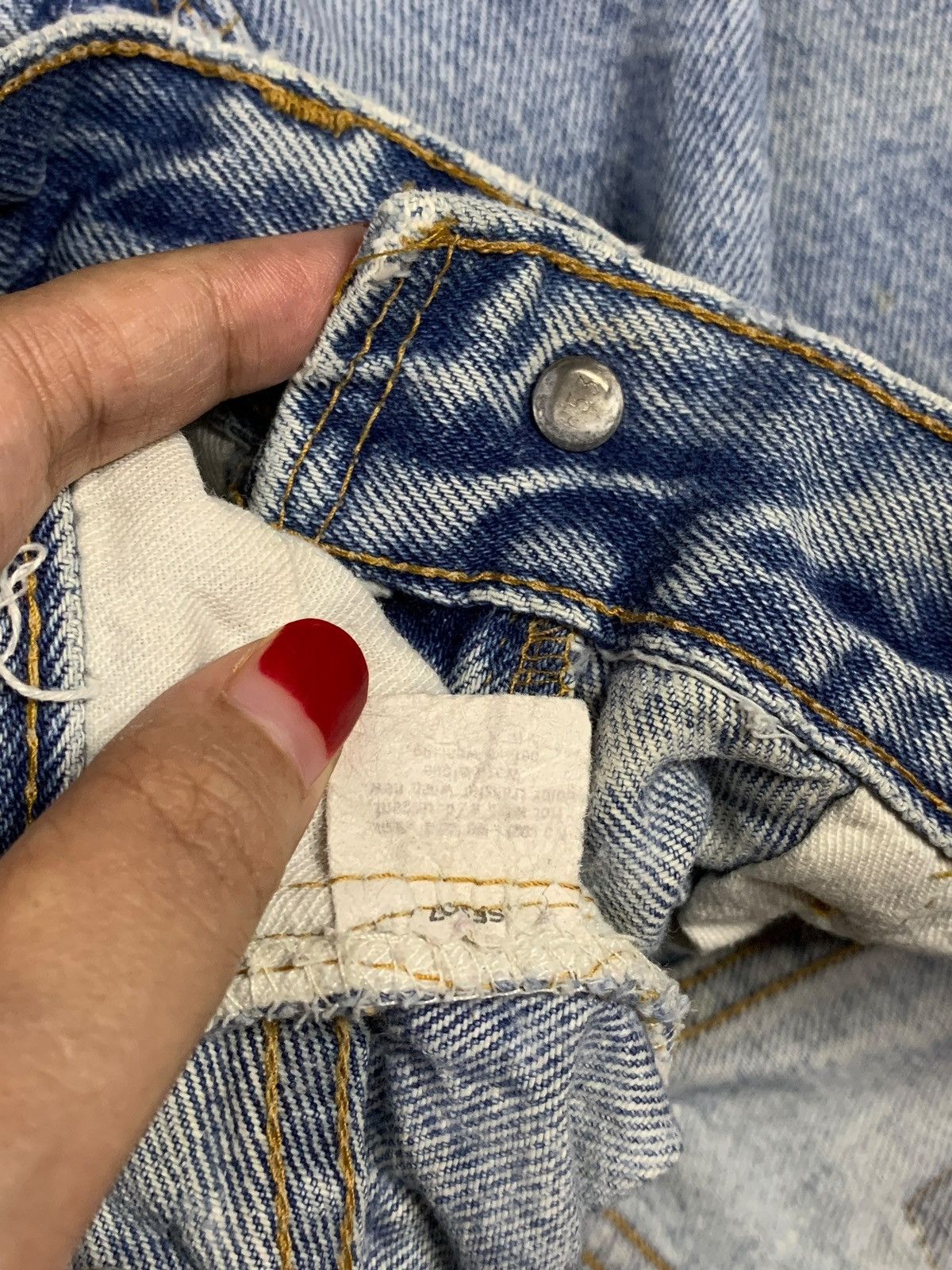 Levi's × Levi's Vintage Clothing Vintage 70s Levis 501 Faded Blue Wash Distressed Jean Shorts Size 28" / US 6 / IT 42 - 9 Thumbnail