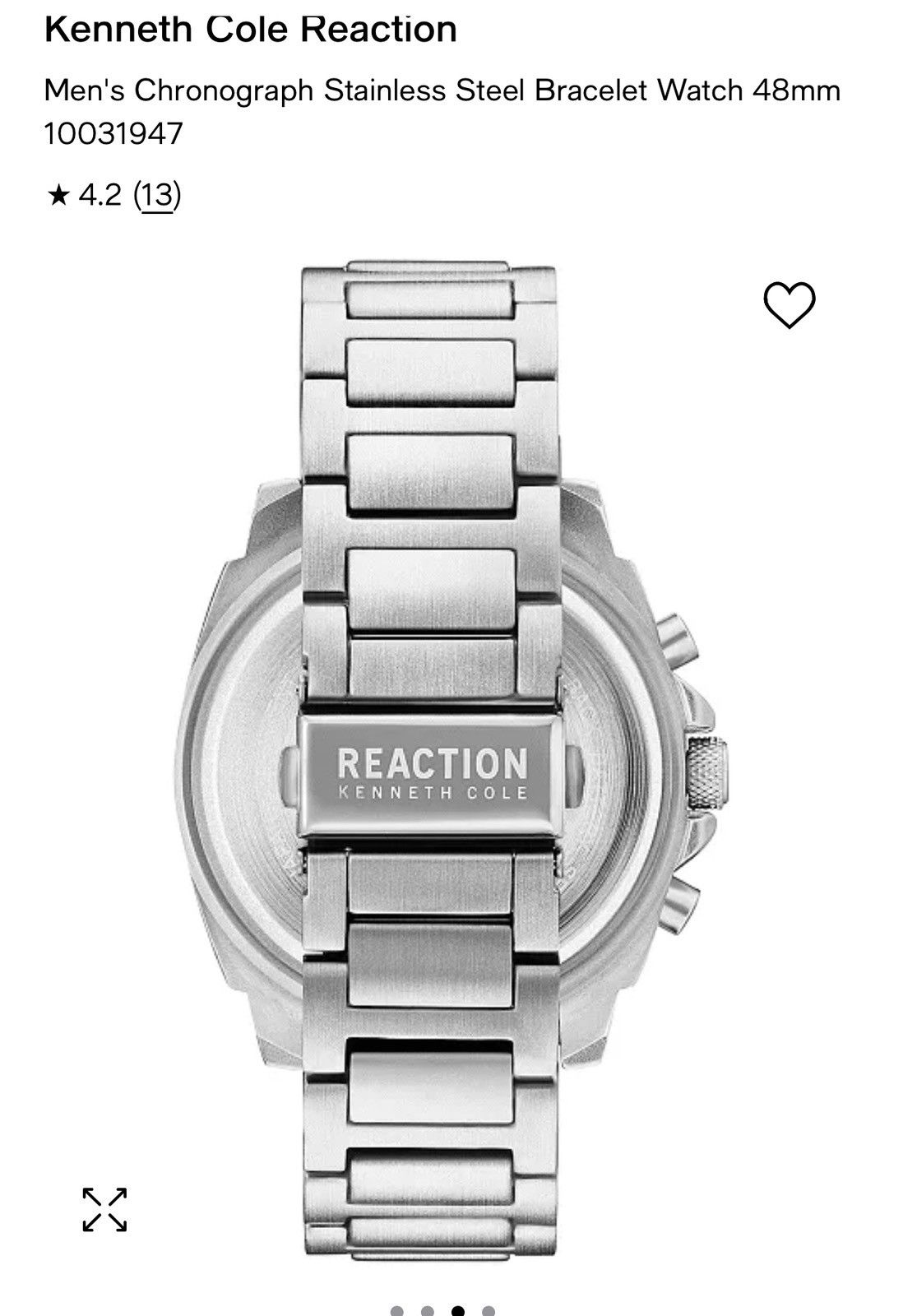 Kenneth Cole Mens Kenneth Cole Reaction, Stainless Steel, Chronograph Size ONE SIZE - 3 Thumbnail