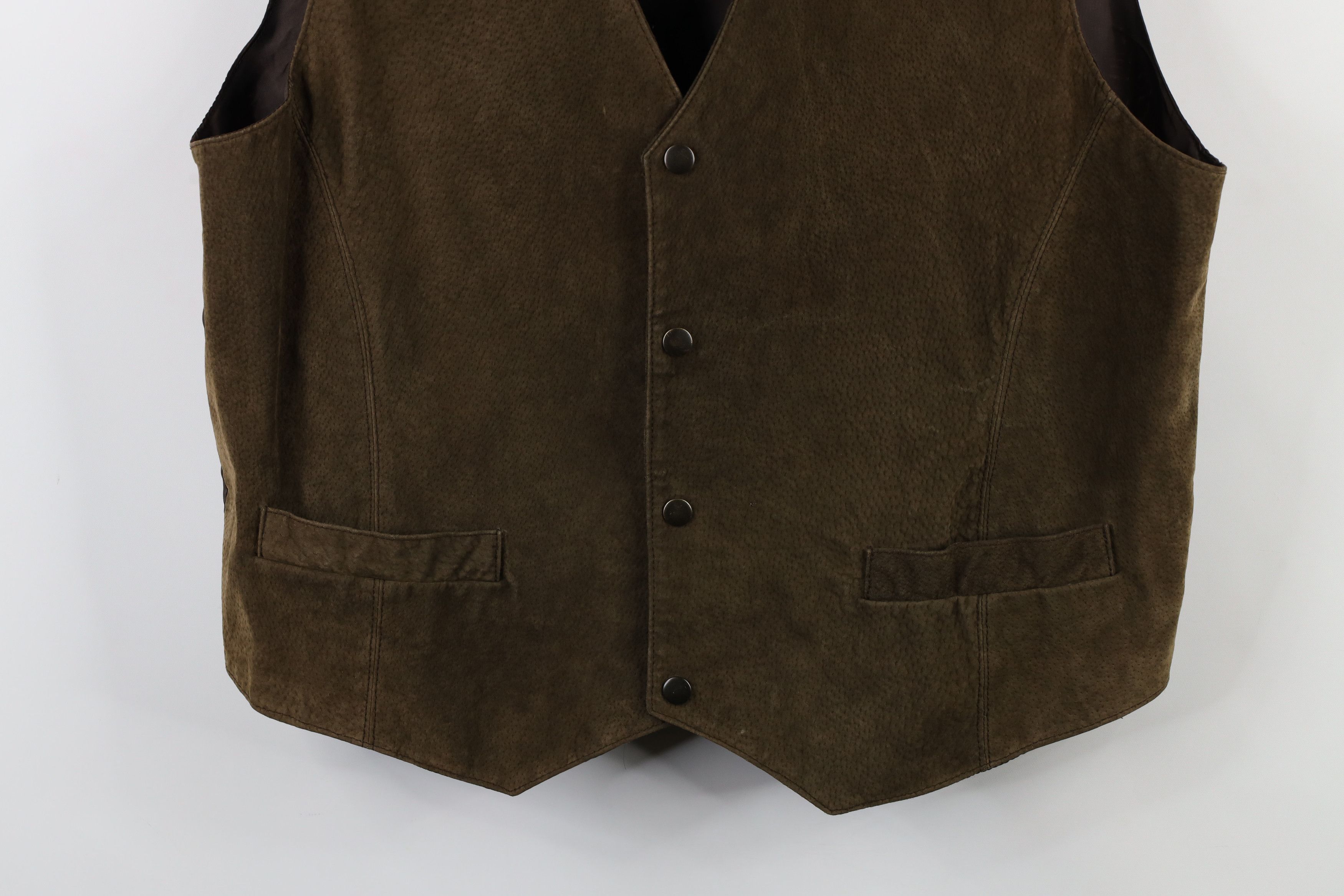 Vintage Vintage 90s Members Only Leather Buckle Back Vest Jacket Size US XL / EU 56 / 4 - 3 Thumbnail