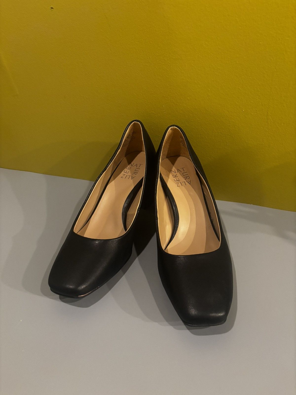 Naturalizer Black leather square heels0921 Size US 8 / IT 38 - 1 Thumbnail
