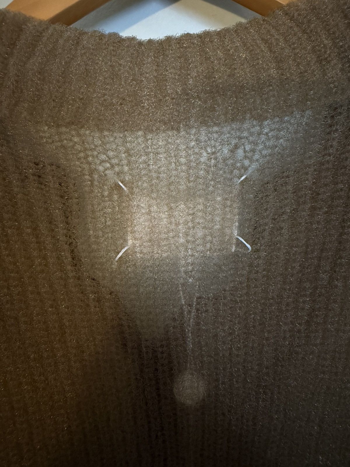 Maison Margiela Maison Margiela Beige Sheer Translucent Quarter-Zip Sweater Size M / US 6-8 / IT 42-44 - 5 Thumbnail