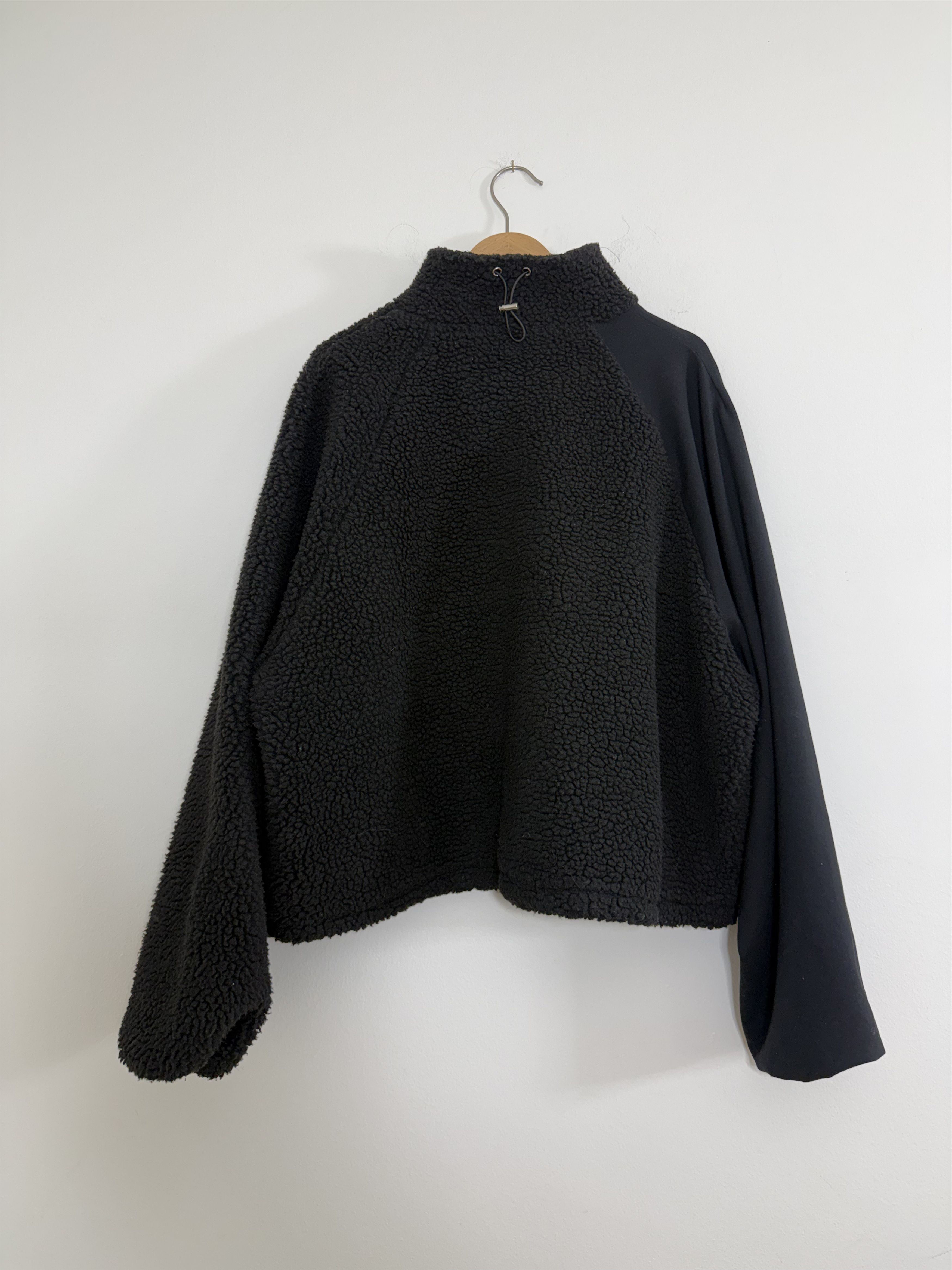 SPENCER BADU Black Asymmetrical Fleece Boxy/Cropped Jacket Size US L / EU 52-54 / 3 - 4 Thumbnail