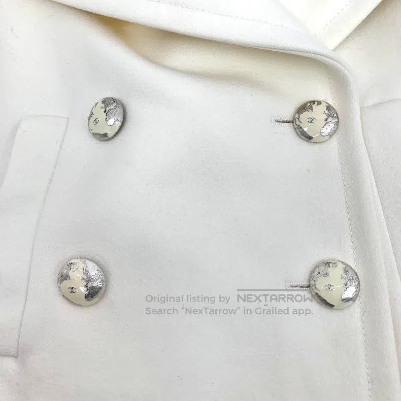 Chanel Chanel Earth Series Beige Wool Lapel Double-breasted Long- Size XXS / US 00 / IT 34 - 5 Thumbnail