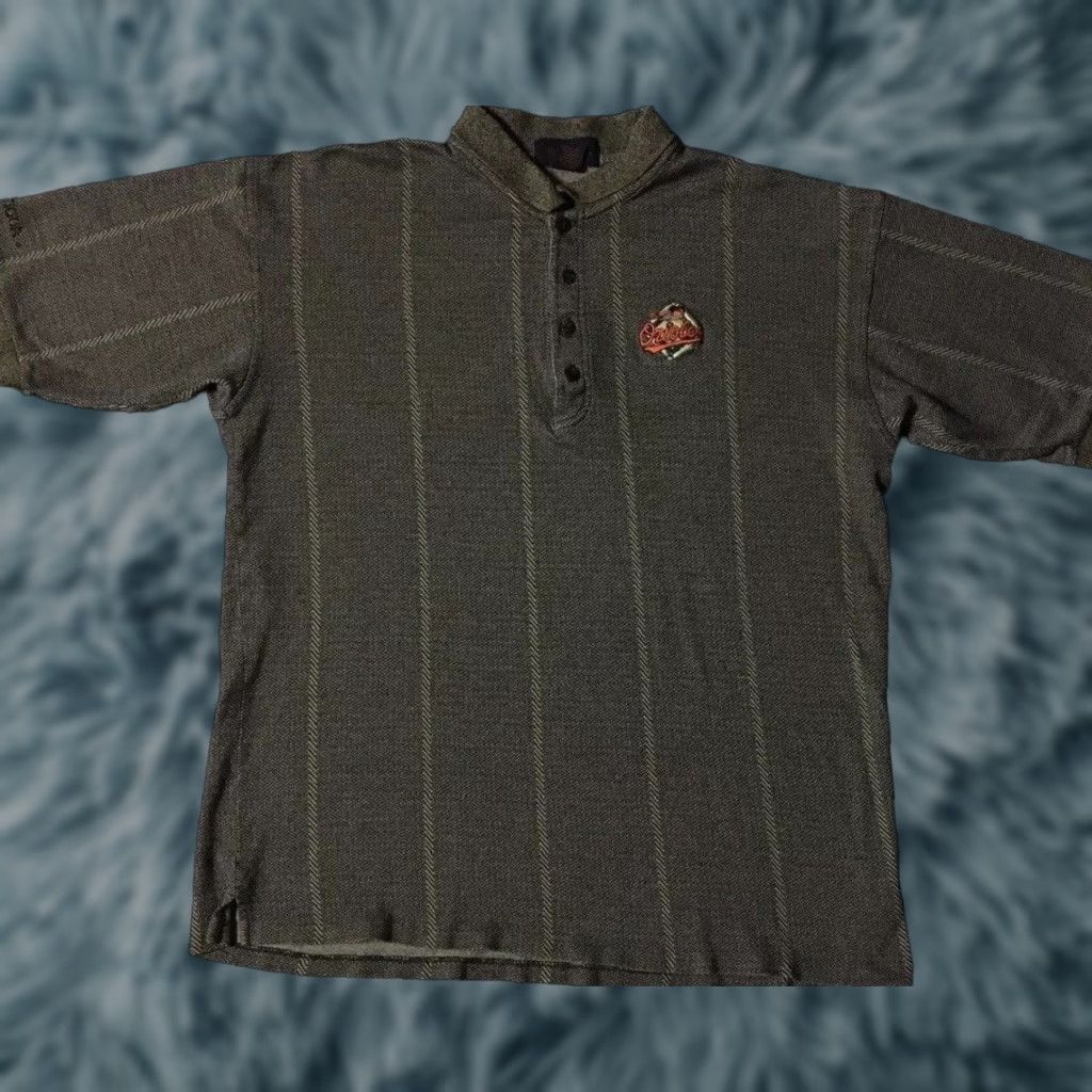 Vintage VINTAGE Baltimore Orioles Polo Shirt L Men Green MLB 90s Track Grunge Shirt Sports Baseball Cartoon Disney Mickey Mouse World Series Regular US Made Size US L / EU 52-54 / 3 - 1 Thumbnail
