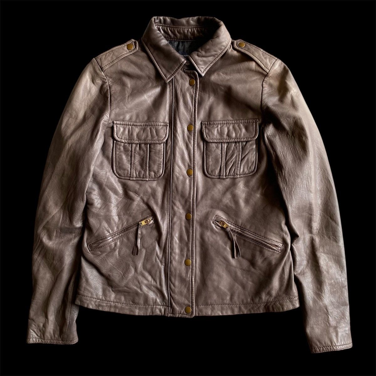 Japanese Brand Spickand Span Crop Leather Jacket Size S / US 4 / IT 40 - 1 Thumbnail