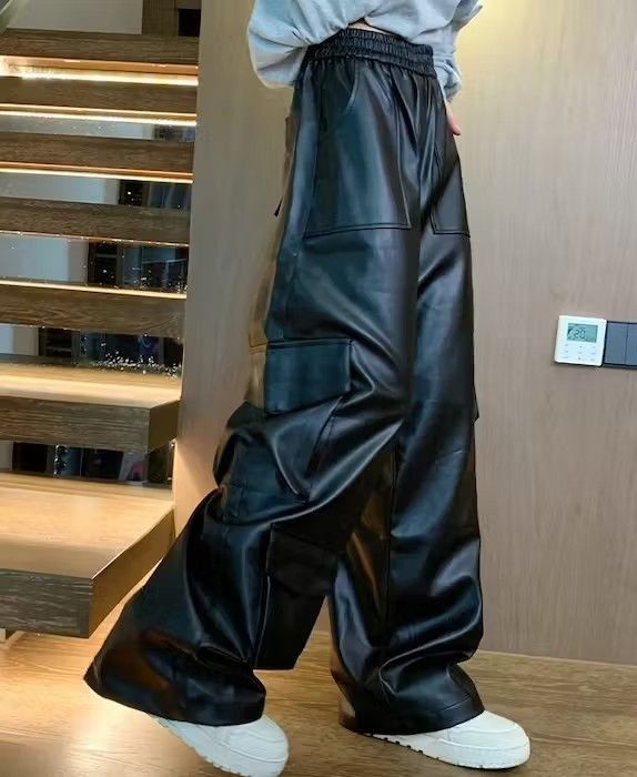 Japanese Brand × Vintage PU leather Cargo Pant Size US 30 / EU 46 - 1 Thumbnail