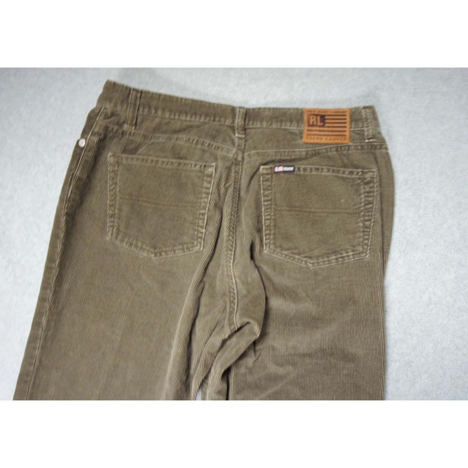 Polo Ralph Lauren VINTAGE Polo Ralph Lauren Pants Womens 12 Green Corduroy Chino Outdoor Stretch Flat Front Regular Size 34" / US 12 / IT 48 - 6 Thumbnail