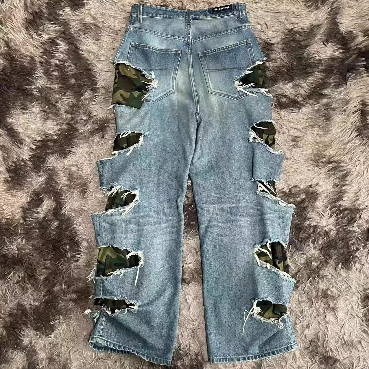 Balenciaga Balenciaga FW21 Double Layer Camo Tomorrowland Jeans S Size US 28 / EU 44 - 2 Thumbnail