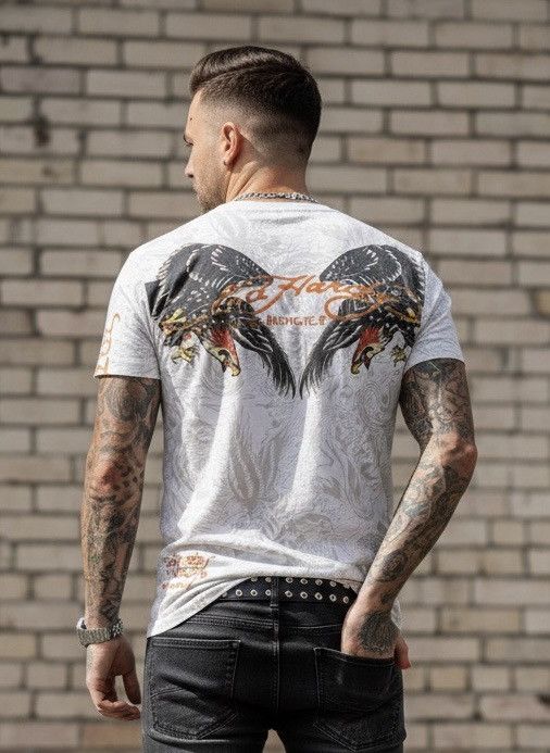 Ed Hardy × Glo Gang × Unknown London Rare Vintage AOP Y2K Ed Hardy "Death Before Dishonor" Eagle Size US XS / EU 42 / 0 - 4 Thumbnail
