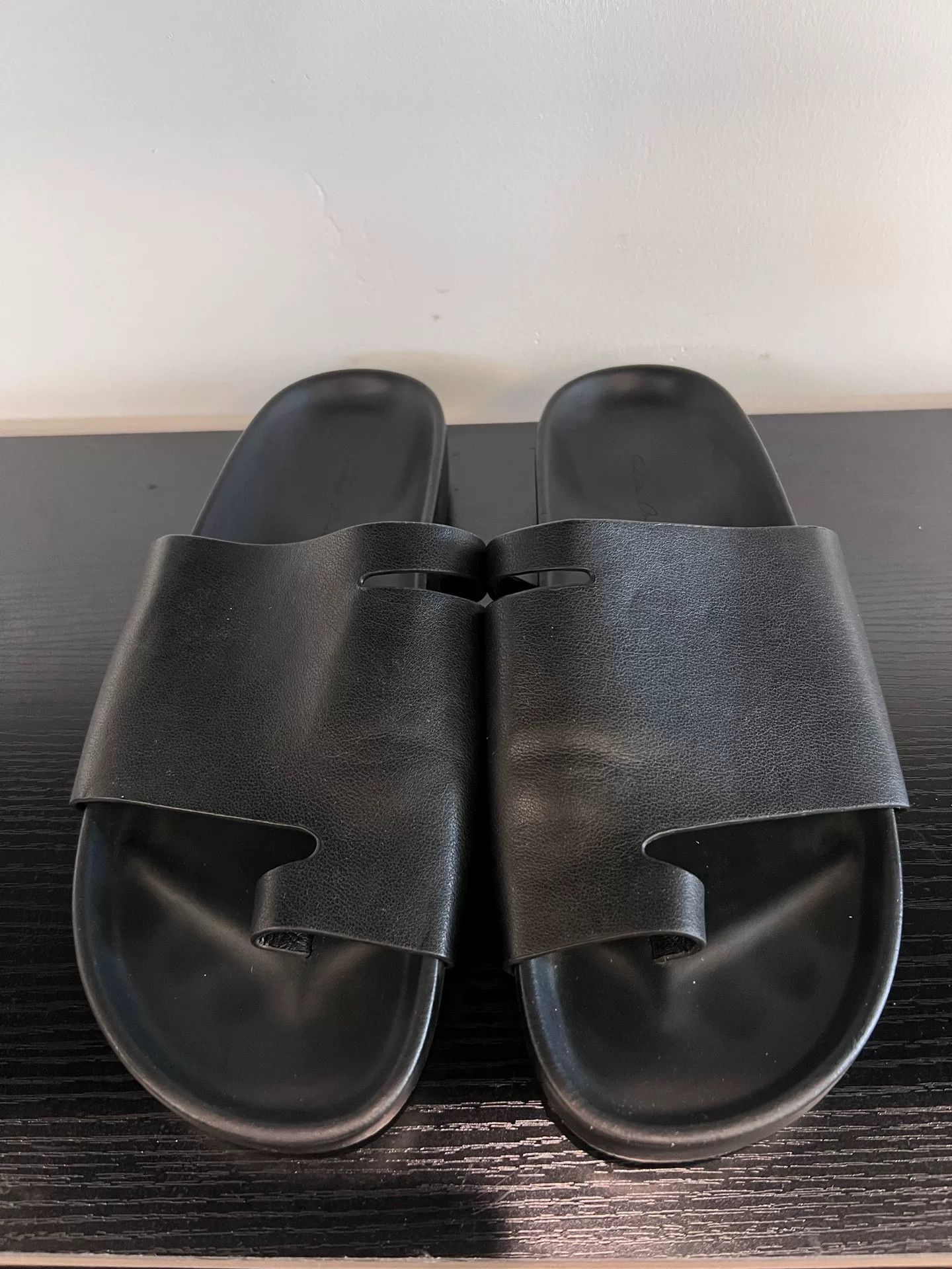Rick Owens Rick Owens Leather Wooden Sole Slippers Size 42 Size US 9 / EU 42 - 1 Thumbnail