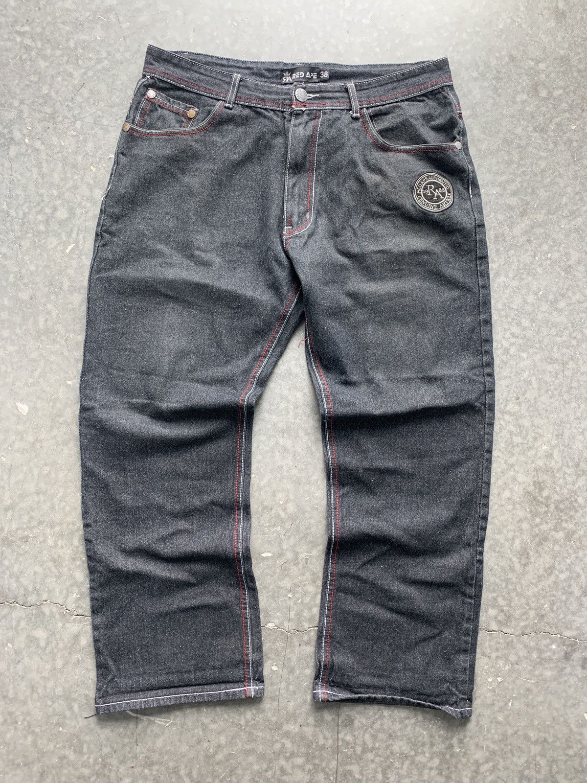 Pre-owned Southpole X Vintage Crazy Vintage Y2k Red Ape Baggy Jeans Loose Skater In Black