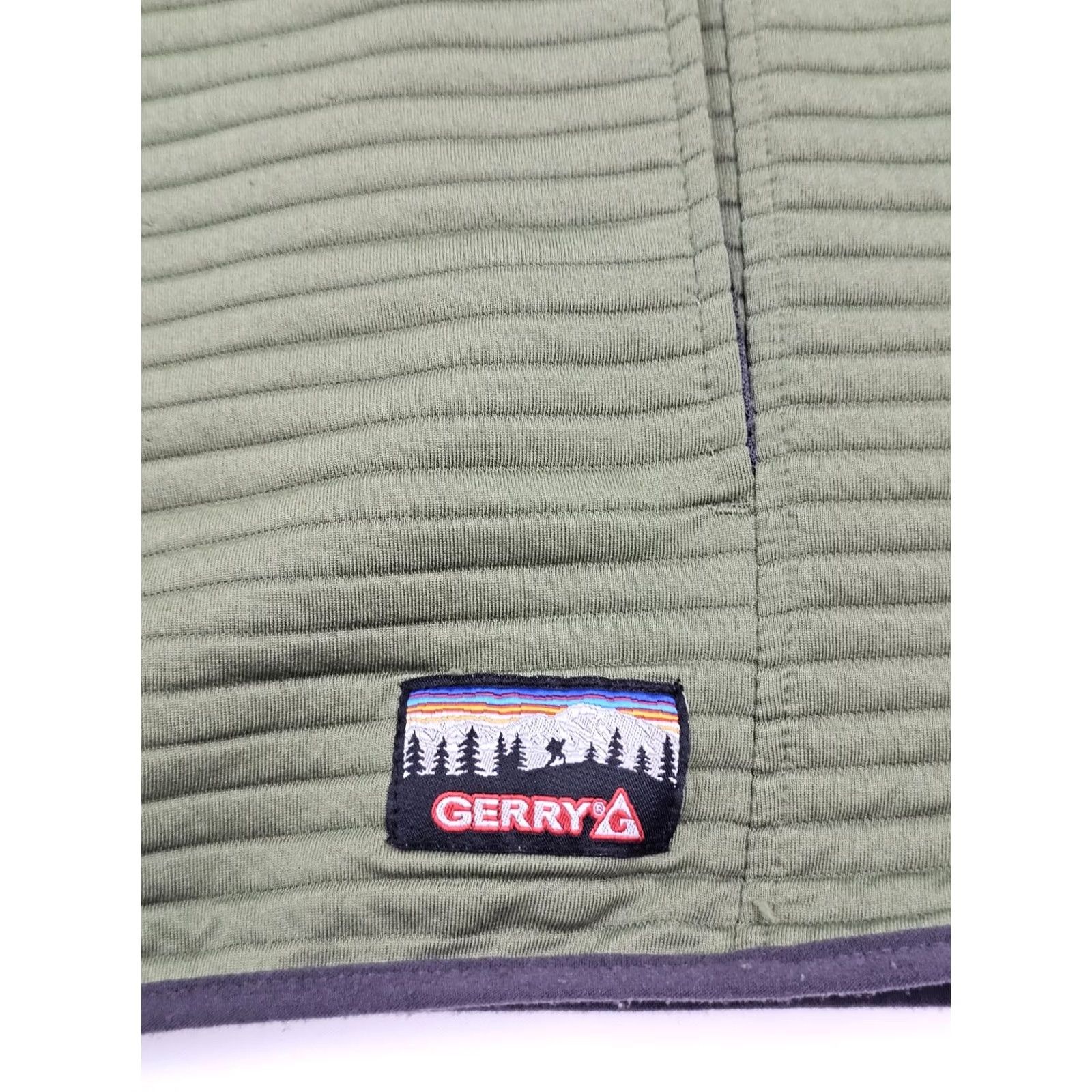 Olive Gerry Ottoman Snap Front Pullover Shirt Men XL Olive Army Green Kangaroo Pouch Snap Front Pullover Knit 100% Polyester Casual Size US XL / EU 56 / 4 - 2 Thumbnail