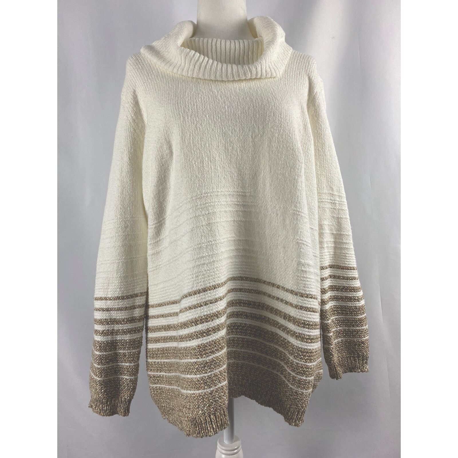 Calvin Klein NWT Calvin Klein Striped Turtleneck Stretch Size L A002097 Size L / US 10 / IT 46 - 2 Thumbnail