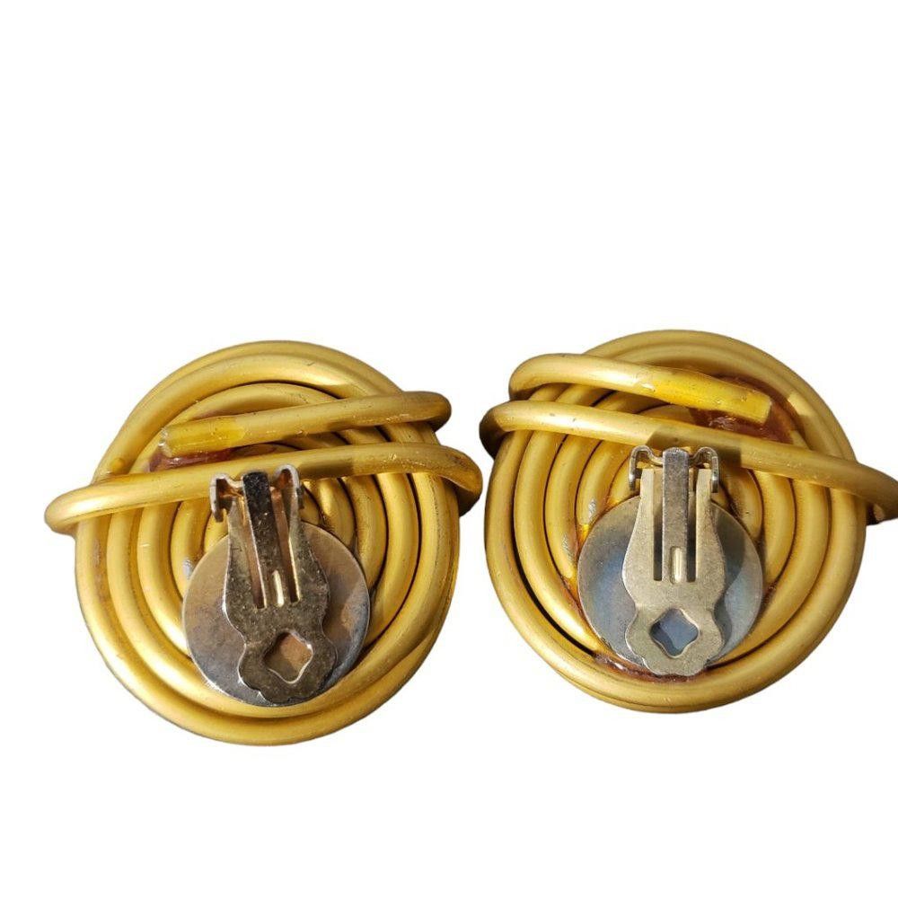 Designer Vintage Animal Print Clip Earrings 1" Size ONE SIZE - 4 Thumbnail