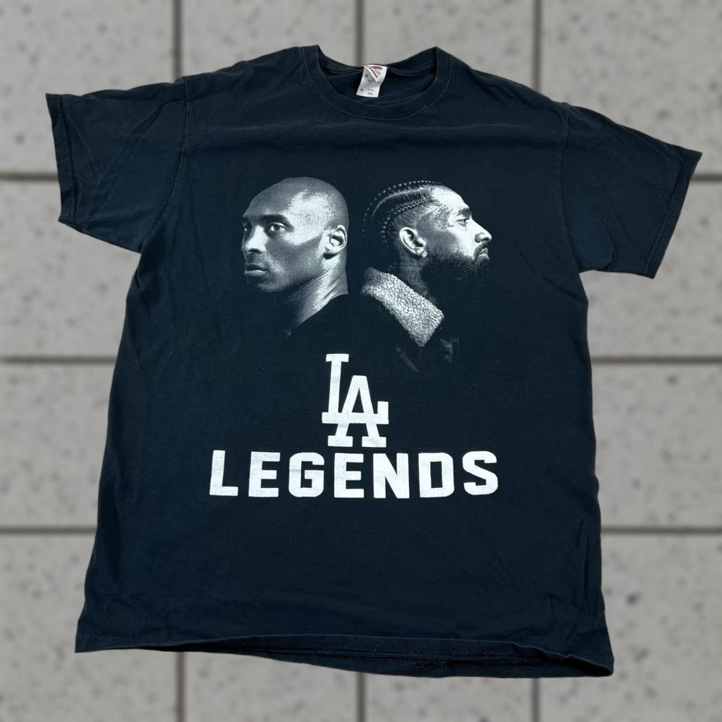 Fruit Of The Loom Kobe Bryant Nipsey Hussle LA Legends T Shirt Rap Basketball Medium Shirt Mens Black Cotton Knit Logo Size US M / EU 48-50 / 2 - 1 Thumbnail