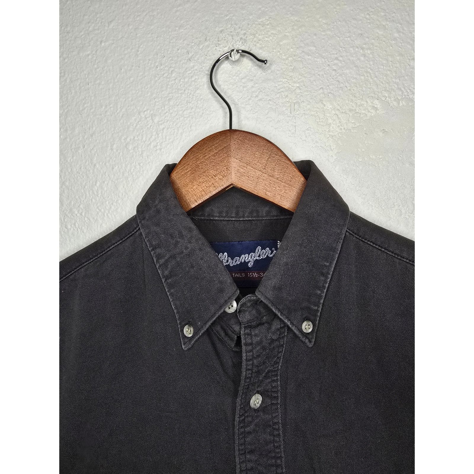 Wrangler Vintage Wrangler M Black Long Sleeve Black Button Up Shirt Size US M / EU 48-50 / 2 - 5 Thumbnail