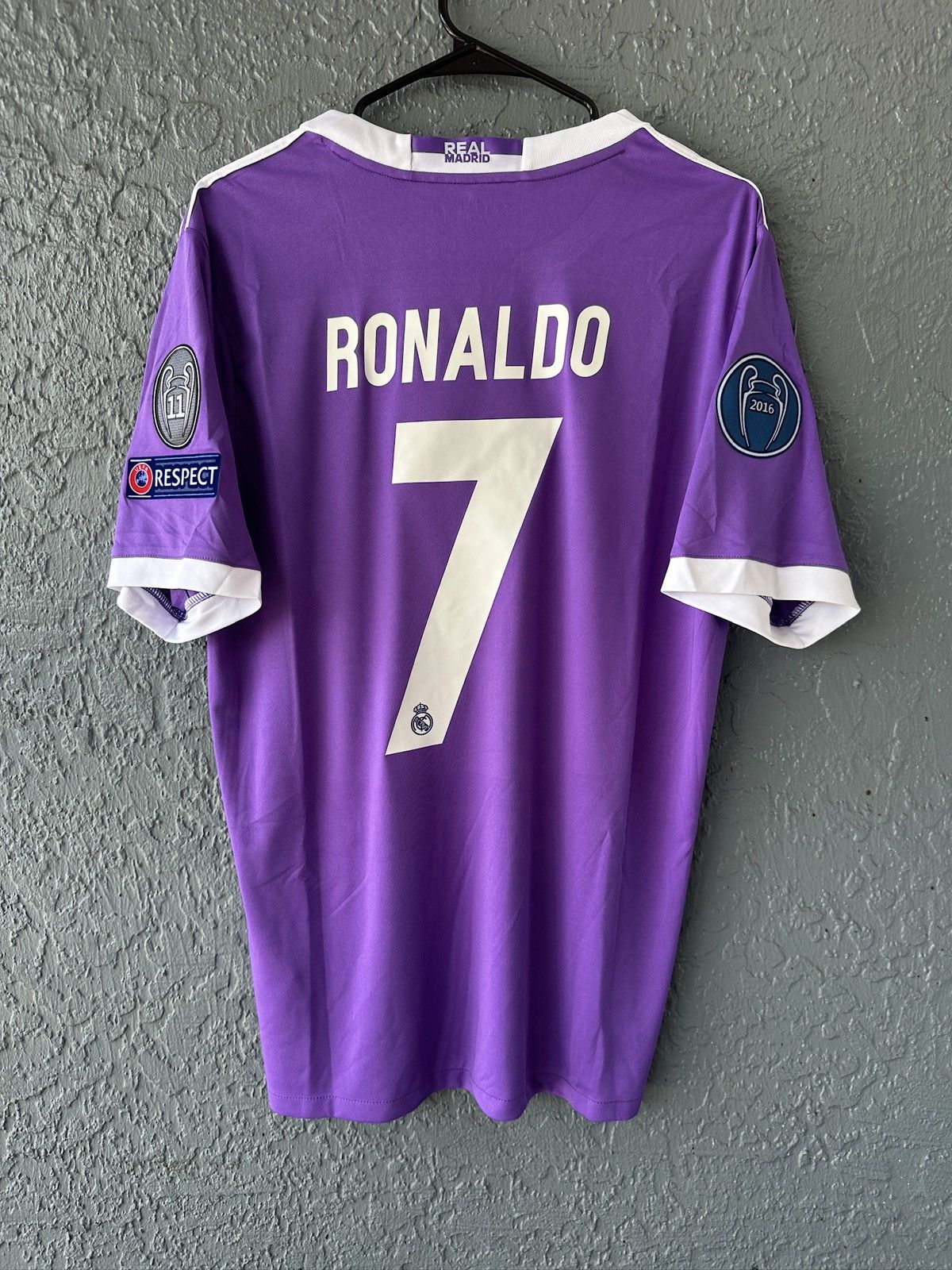 Adidas Real Madrid Retro Cardiff Final Cristiano Ronaldo #7 Away Pu Size US XL / EU 56 / 4 - 2 Thumbnail