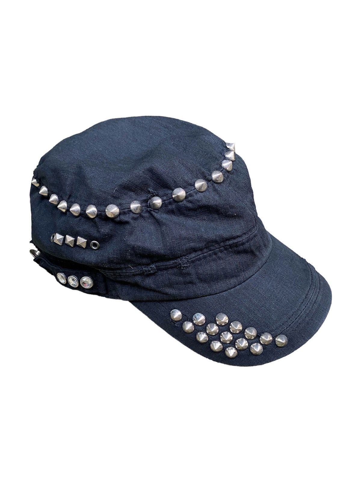 image of 14Th Addiction x If Six Was Nine Studed Punk Gothic Hats in Black, Men's