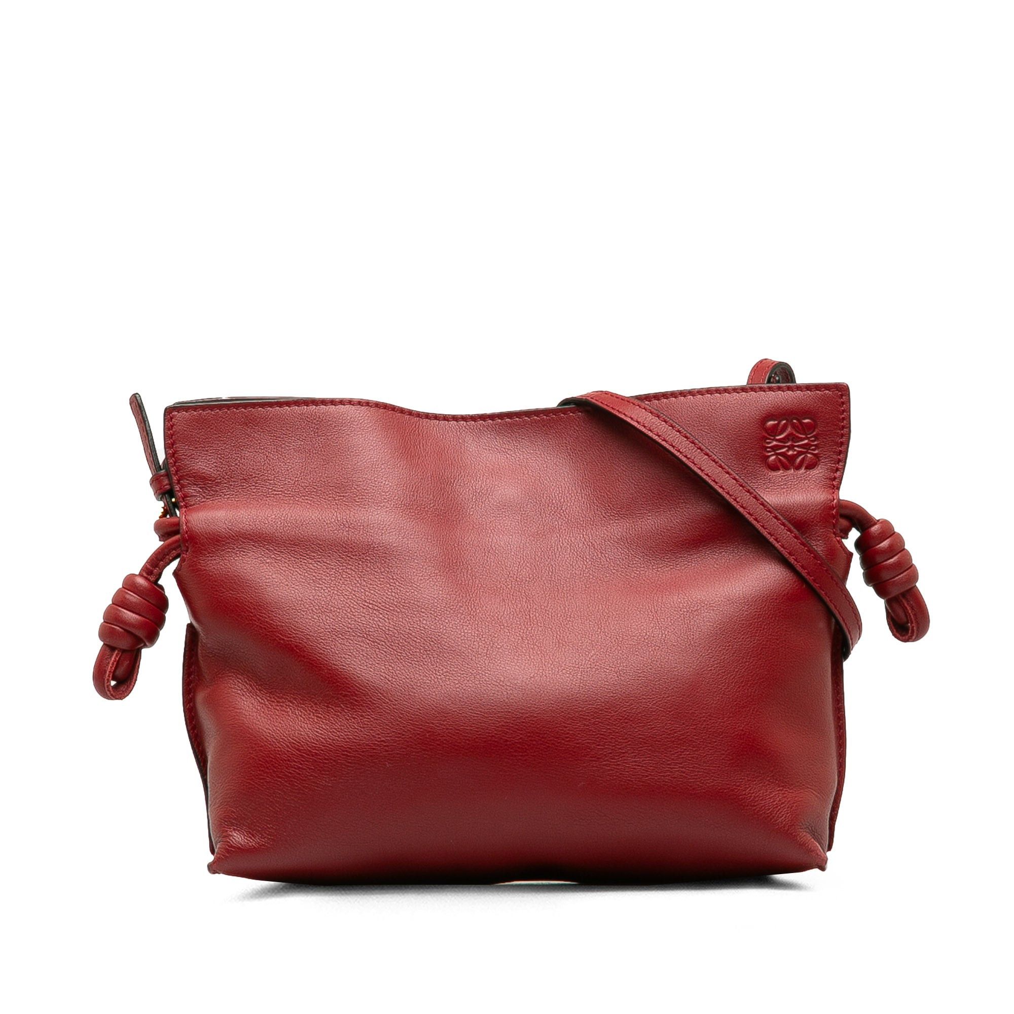 image of Loewe Flamenco Knot Crossbody Bag in Red, Women's