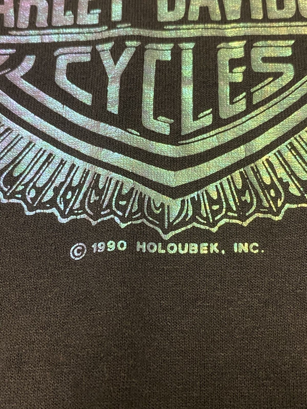 Harley Davidson Vintage 1990 Harley Davidson Single Stitch Iridescent Tee Size US M / EU 48-50 / 2 - 3 Thumbnail