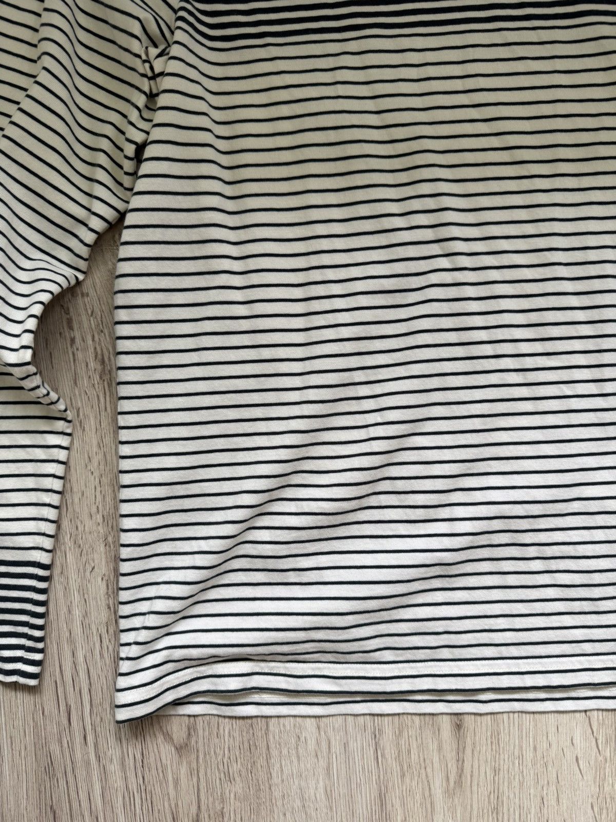 Mr P. Mr P Striped Long Sleeve T-Shirt XL White Blue MR PORTER Size US XL / EU 56 / 4 - 5 Thumbnail