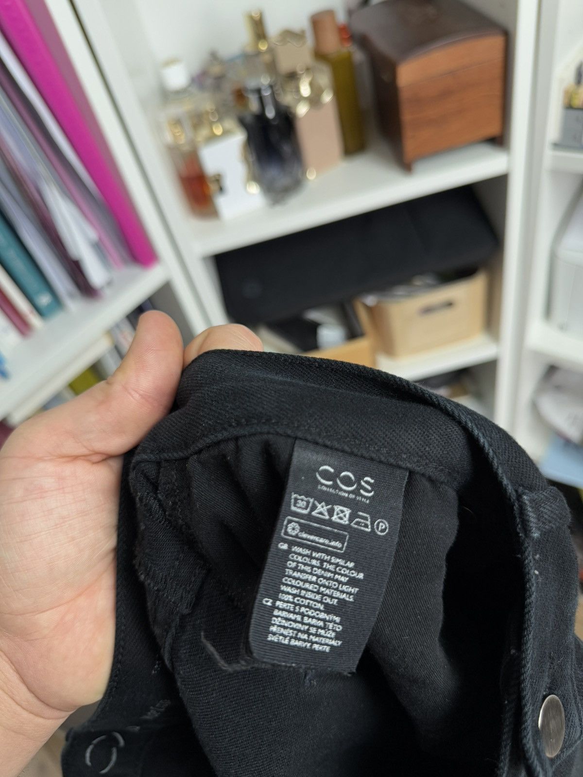 Cos × Designer Cos basic black wide leg crop denim Jenas pants 32 designer Size 32" / US 10 / IT 46 - 4 Thumbnail