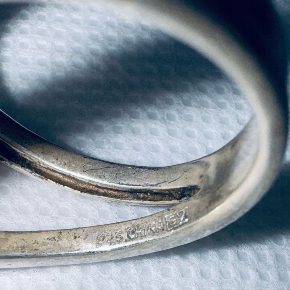Other Vintage Art Deco 925 Sterling Silver White Stone Ring Size Size ONE SIZE - 8 Thumbnail
