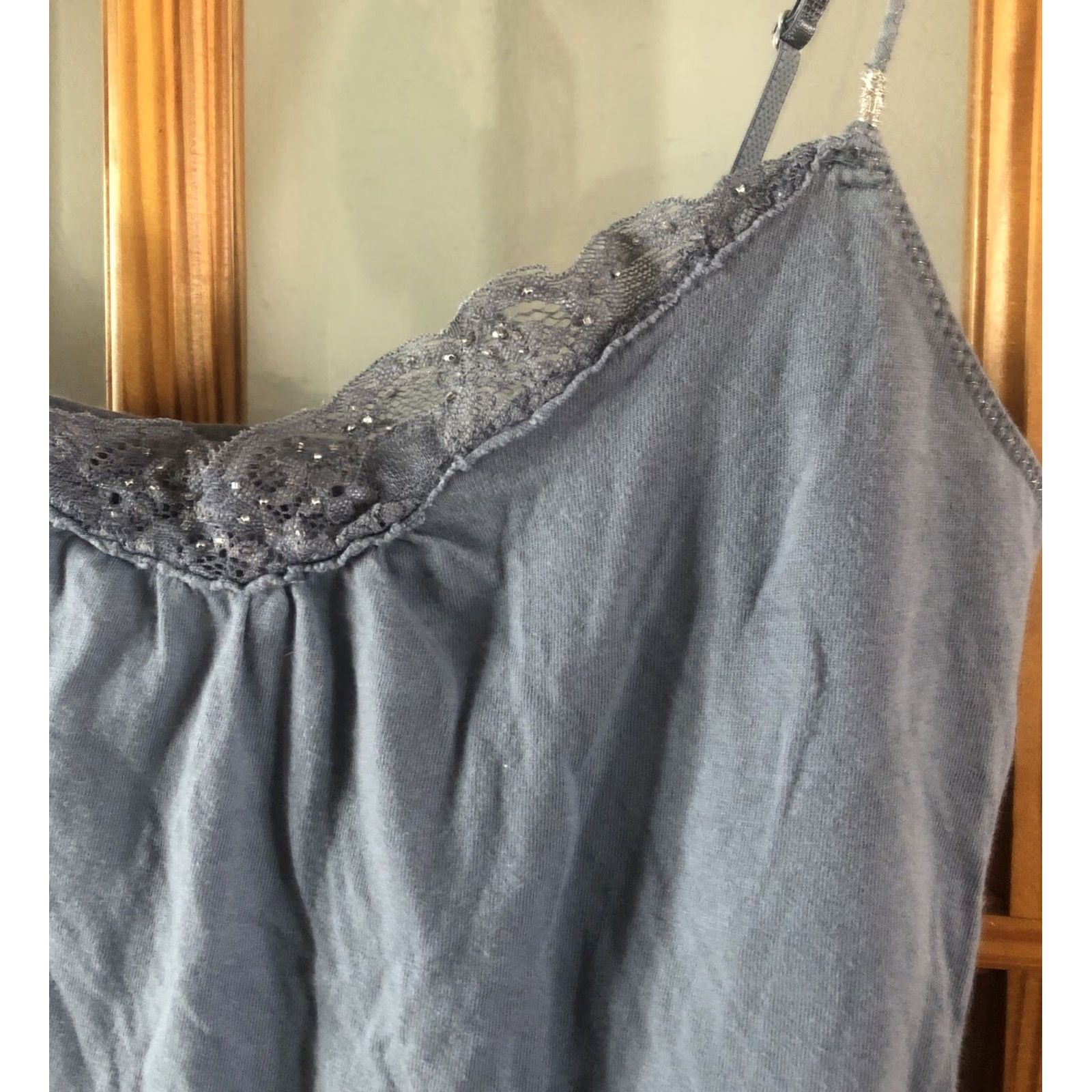 American Eagle Outfitters American Eagle Outfitters Camisole Tank Built-In Bra Lace Top M Multicolor Blue M Womens Vest Shirt Size M / US 6-8 / IT 42-44 - 2 Thumbnail