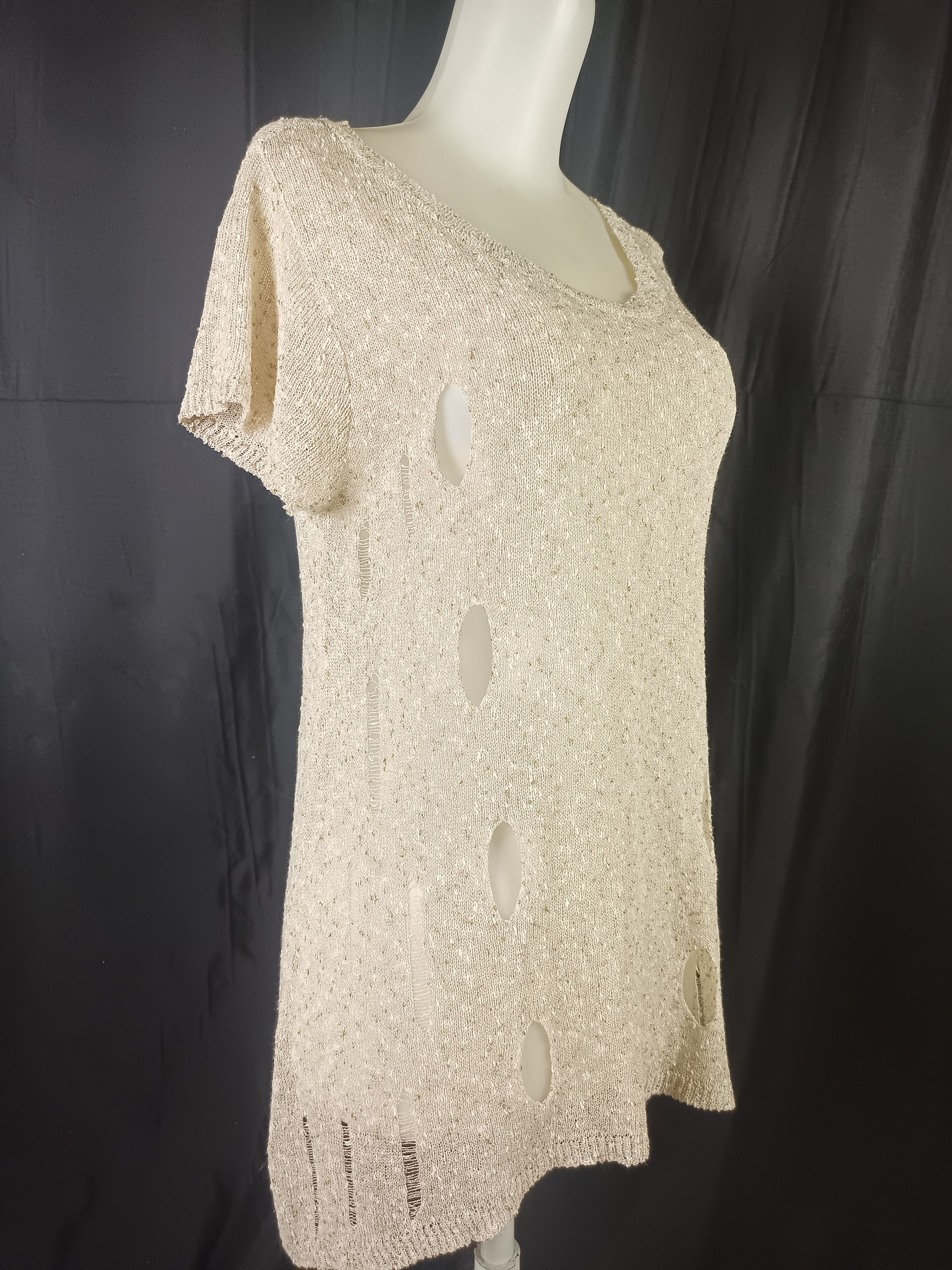 Japanese Brand JOINUS Distressed Glittery Knited Top Size XL / US 12-14 / IT 48-50 - 10 Thumbnail