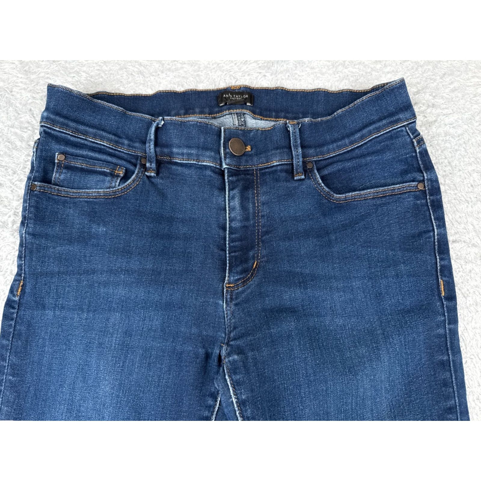Ann Taylor Ann Taylor Jeans Womens 2 Denim Slim Skinny Low Rise 27x28 Blue Cotton 5-Pocket 98% Cotton Size 26" / US 2 / IT 38 - 4 Thumbnail
