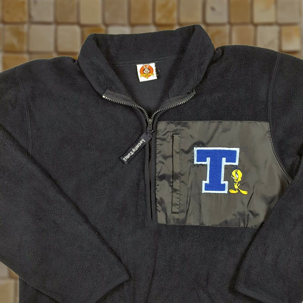Vintage VINTAGE Looney Tunes Tweety Bird Navy Blue Pocket Fleece Jacket Women L Size L / US 10 / IT 46 - 1 Thumbnail