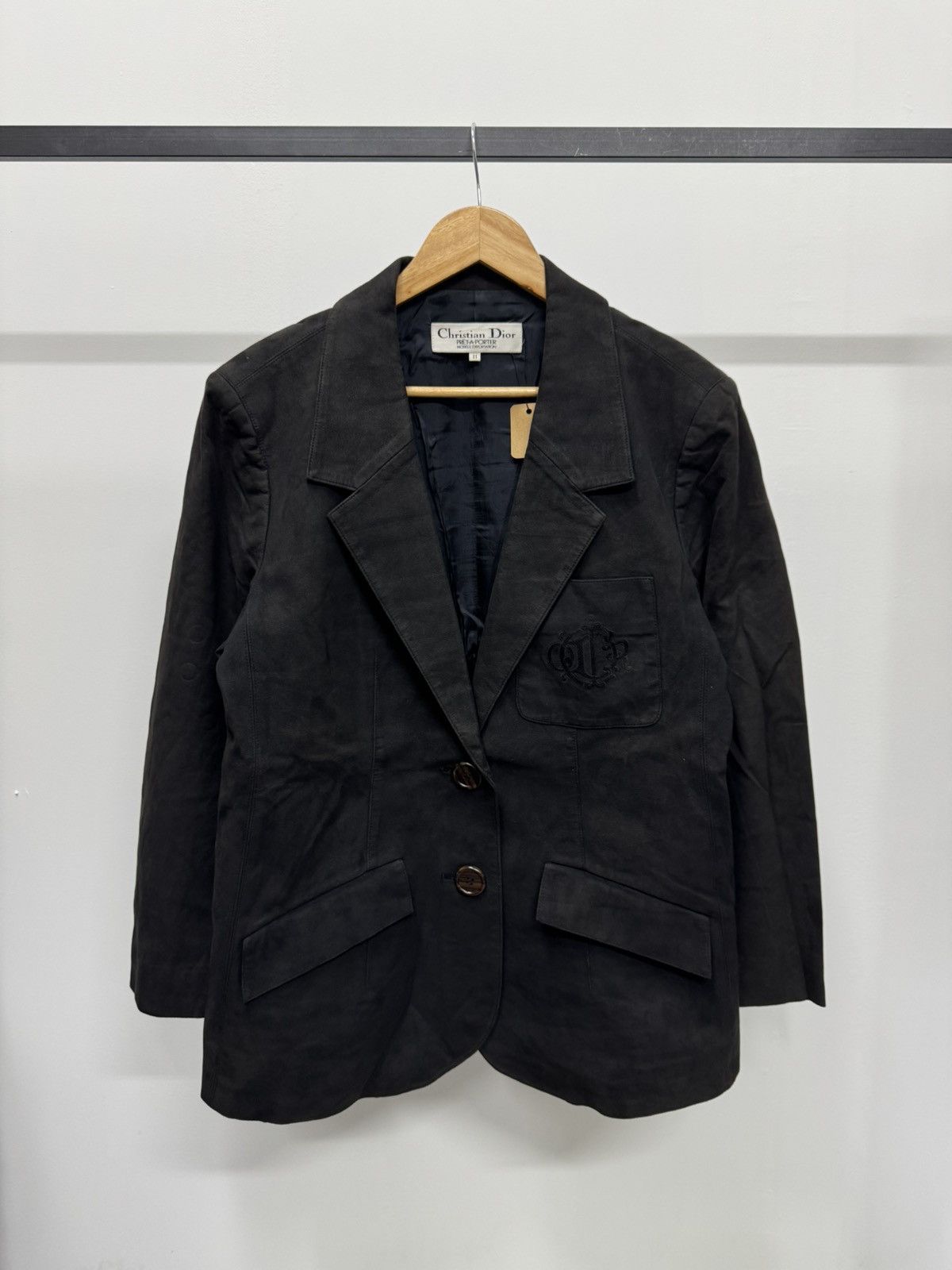 Christian Dior Monsieur Vintage Christian Dior Embroidered Logo Suede Leather Coat Size US M / EU 48-50 / 2 - 2 Thumbnail