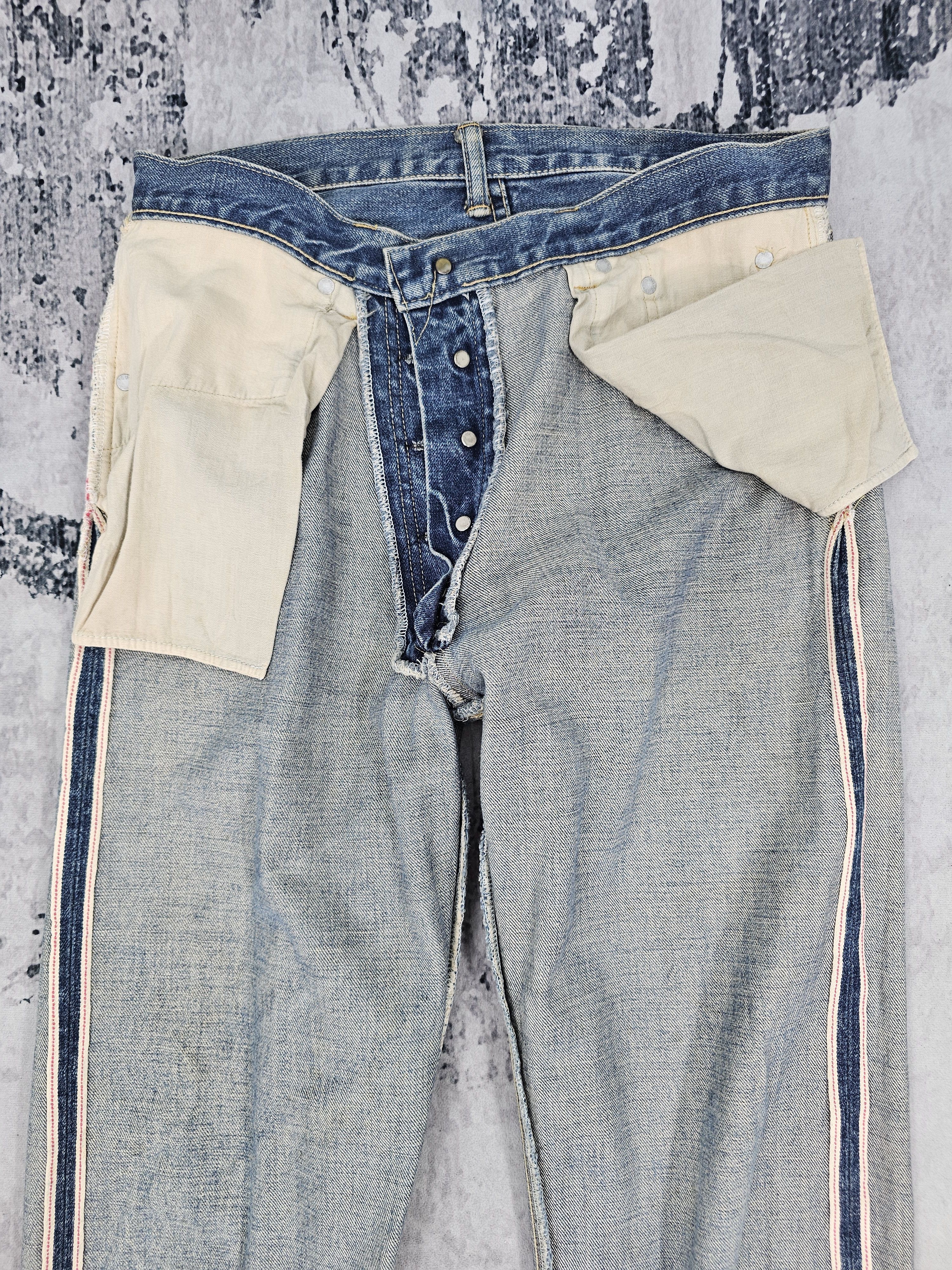 Denime DENIME CLOTHING Selvedge Redline Faded Jeans JB0283 Size 31 Size US 31 - 9 Thumbnail