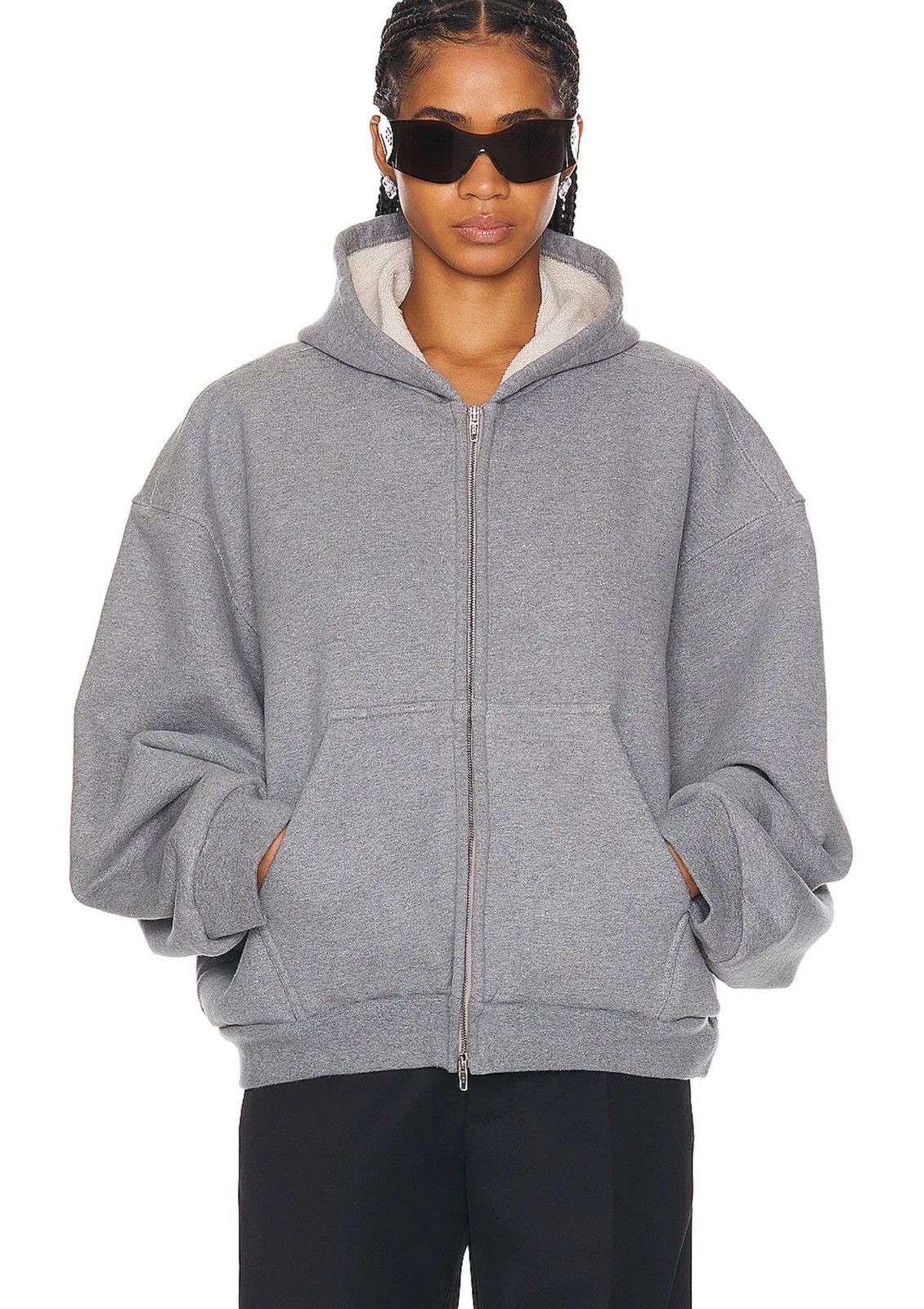 Balenciaga Balenciaga Unity Heavy Fleece Boxy Zip-Up Hoodie Size US L / EU 52-54 / 3 - 3 Thumbnail