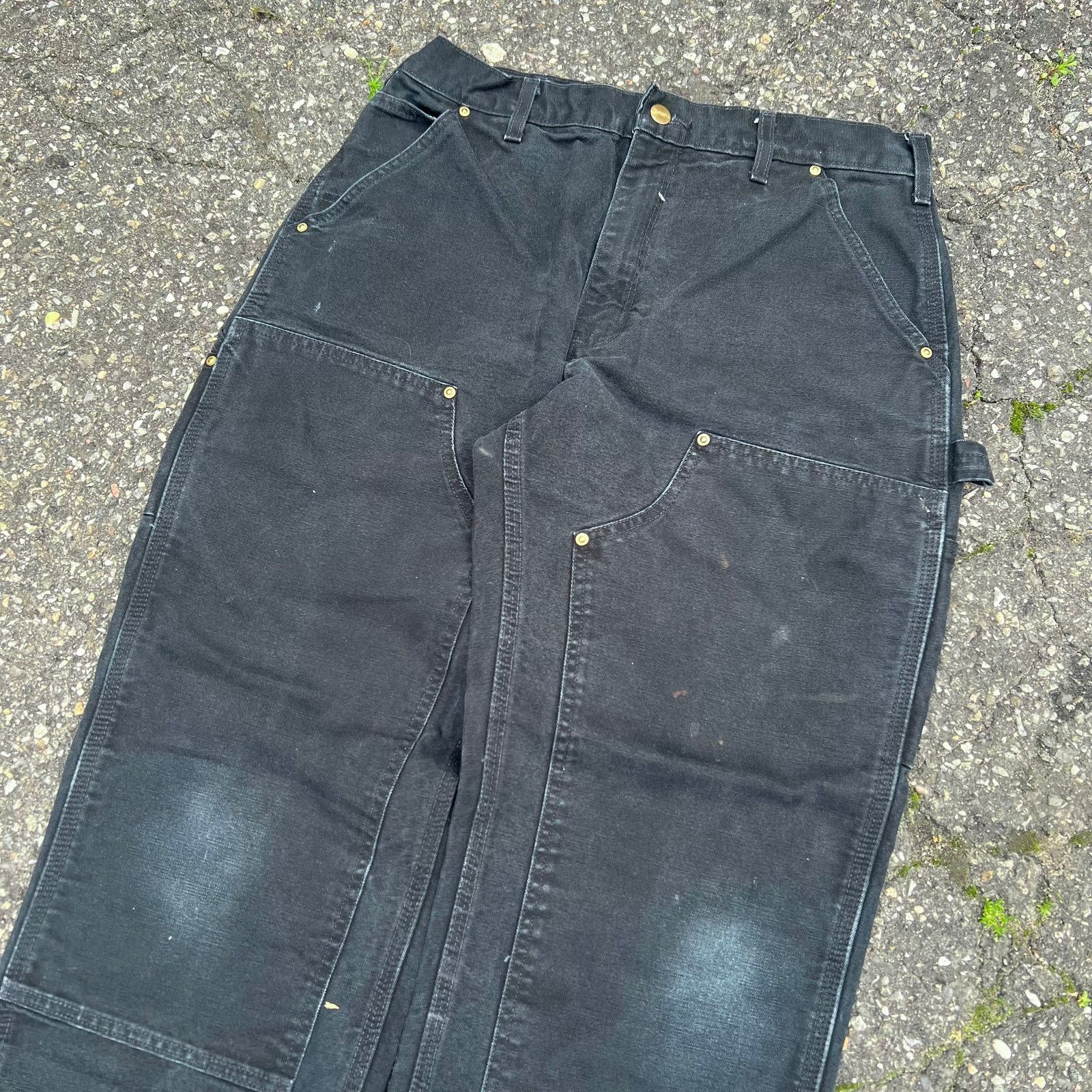 Carhartt × Vintage Vintage carhartt black double knee work wear carpenter pants Size US 32 / EU 48 - 2 Thumbnail